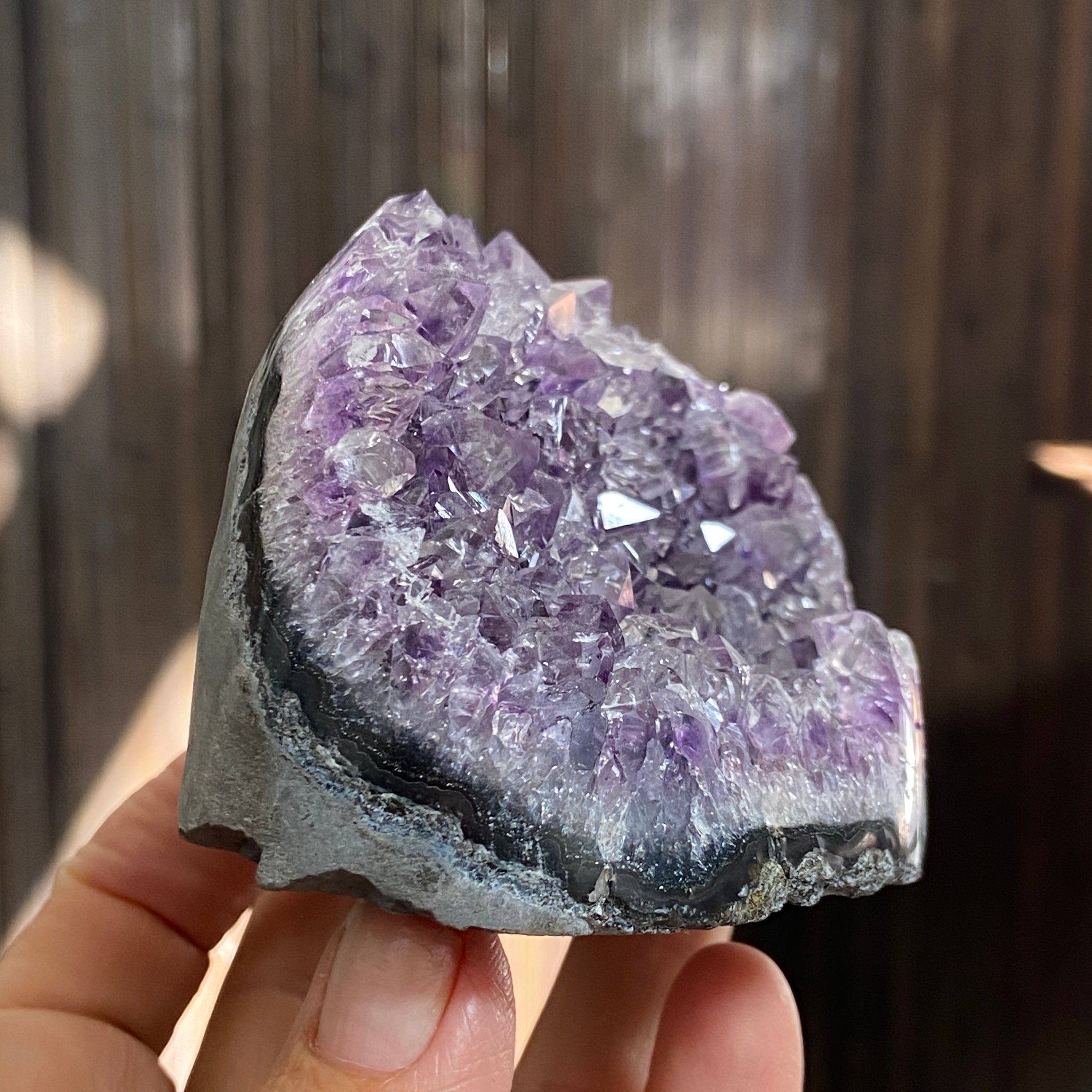 Uruguayan Clear Quartz and Amethyst Cut Base