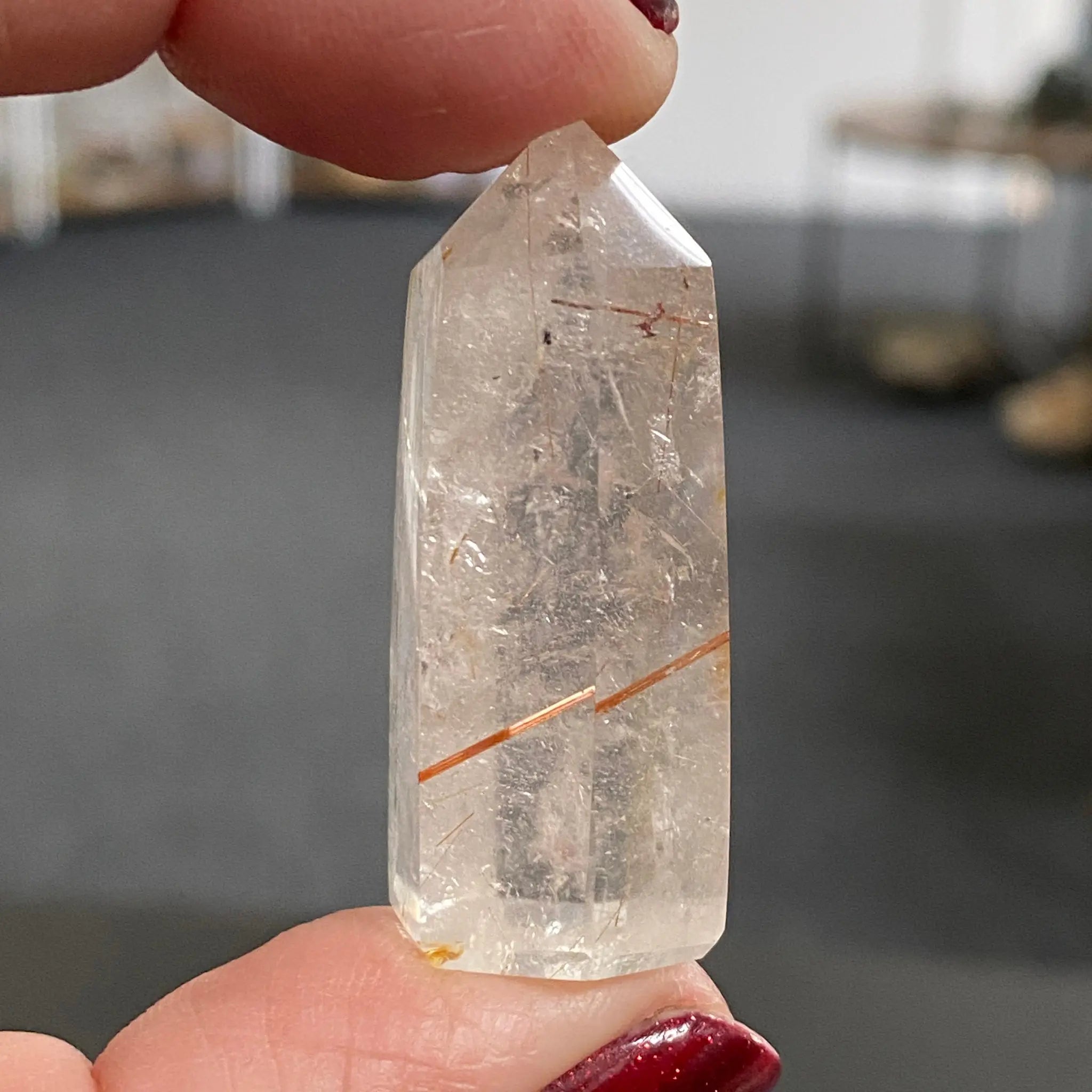 Clear Quartz Tower with Red Rutile Castle Rocks Cornwall