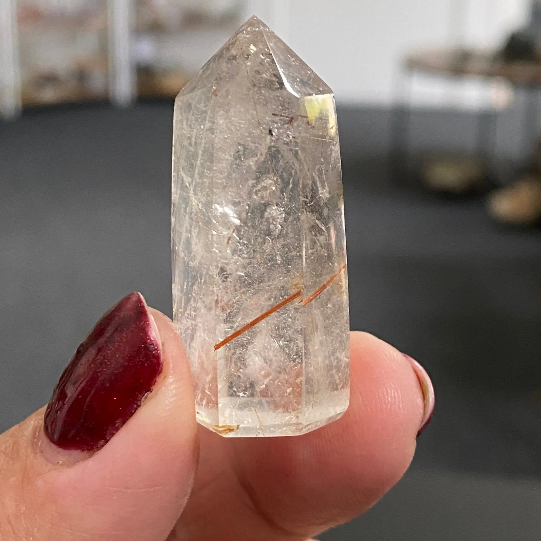 Clear Quartz Tower with Red Rutile Castle Rocks Cornwall