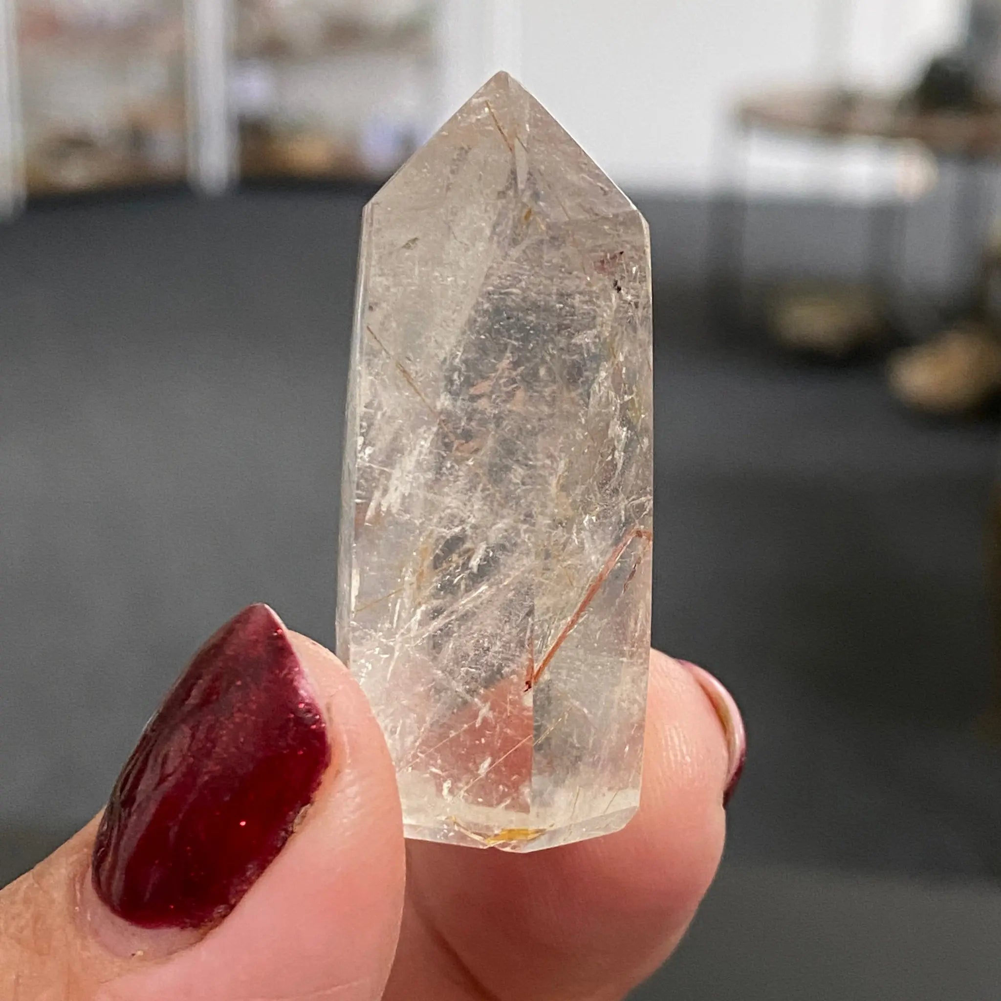 Clear Quartz Tower with Red Rutile Castle Rocks Cornwall