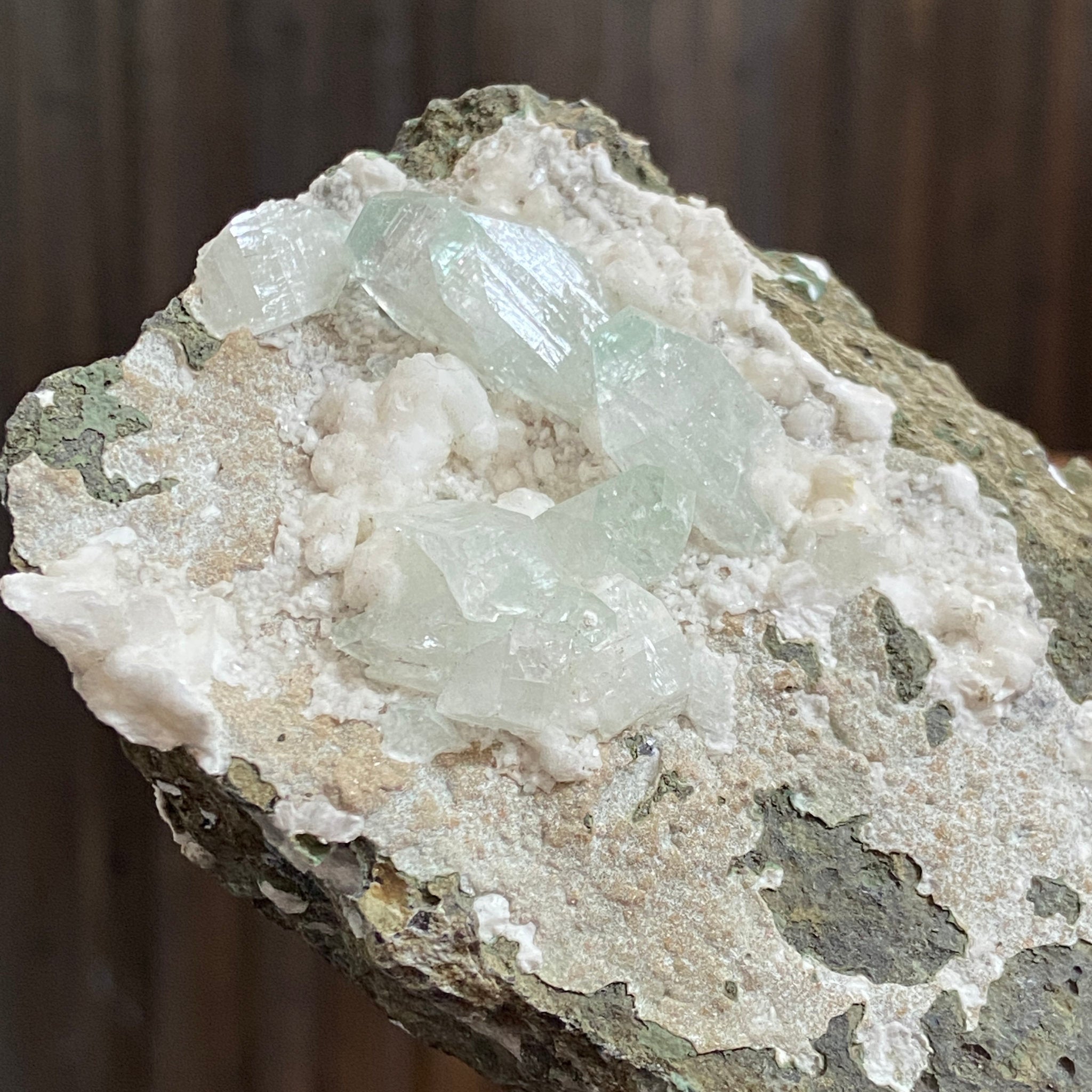 Green Apophyllite on Matrix