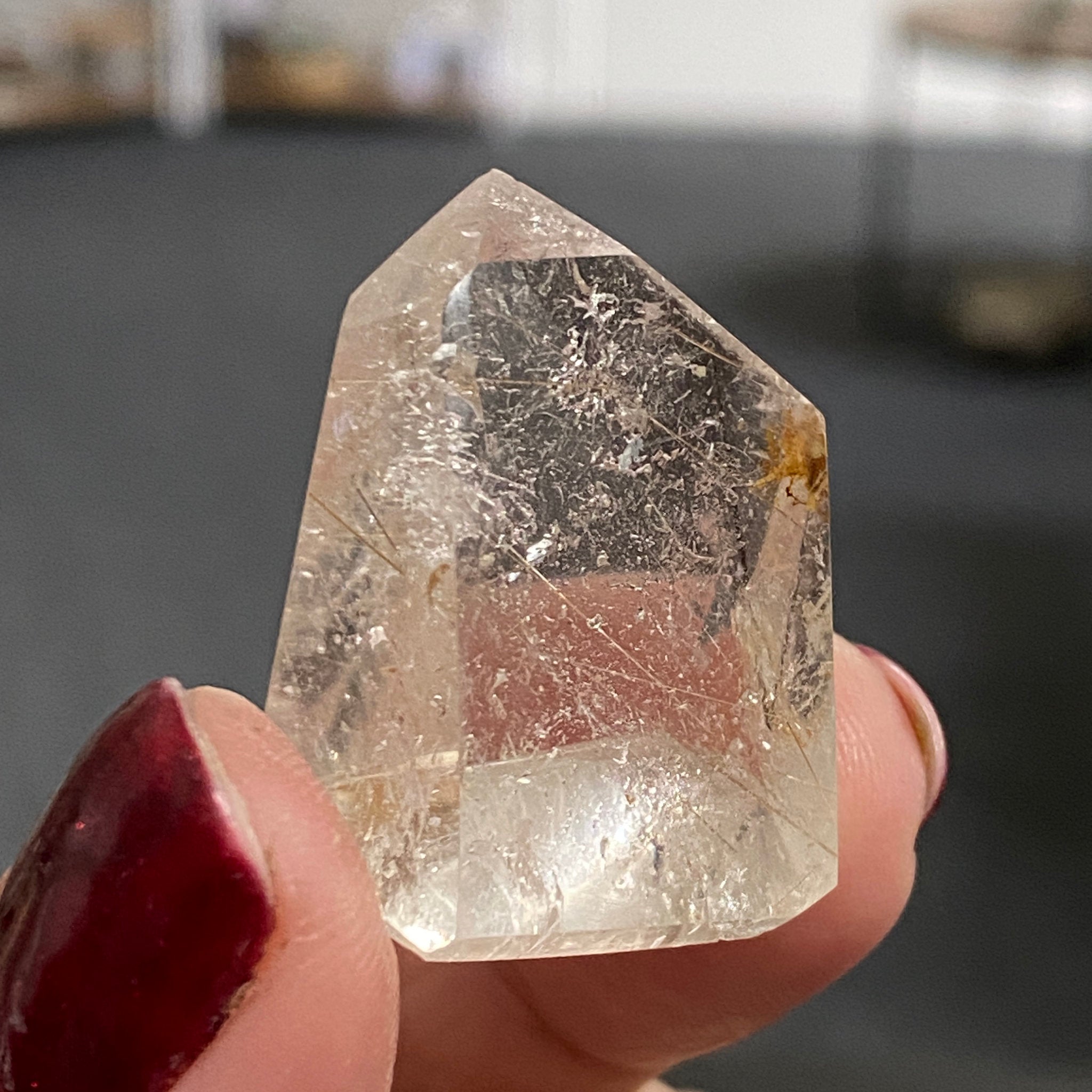 Clear Quartz Tower with Rutile