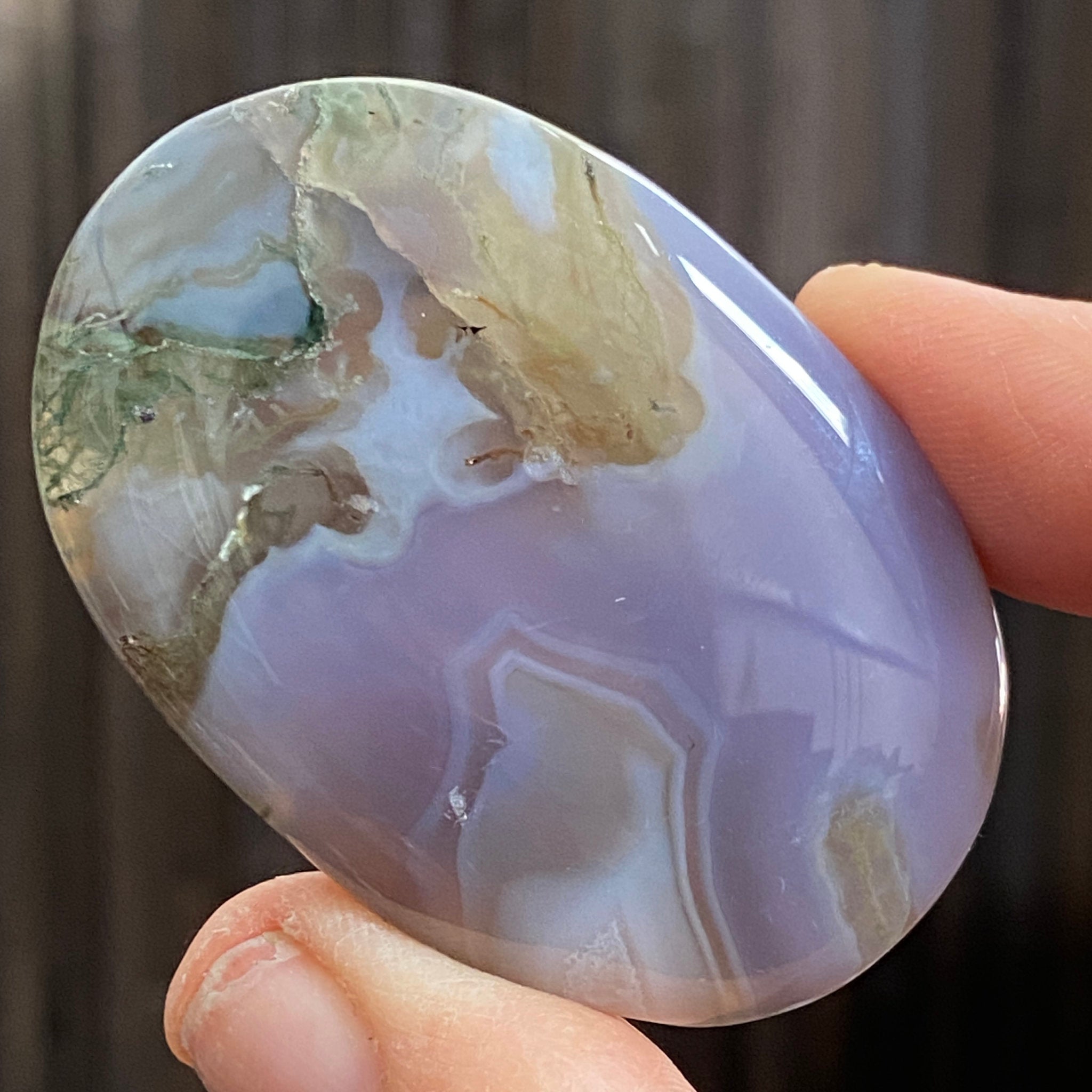 Purple Moss Agate Palmstone - Indonesia