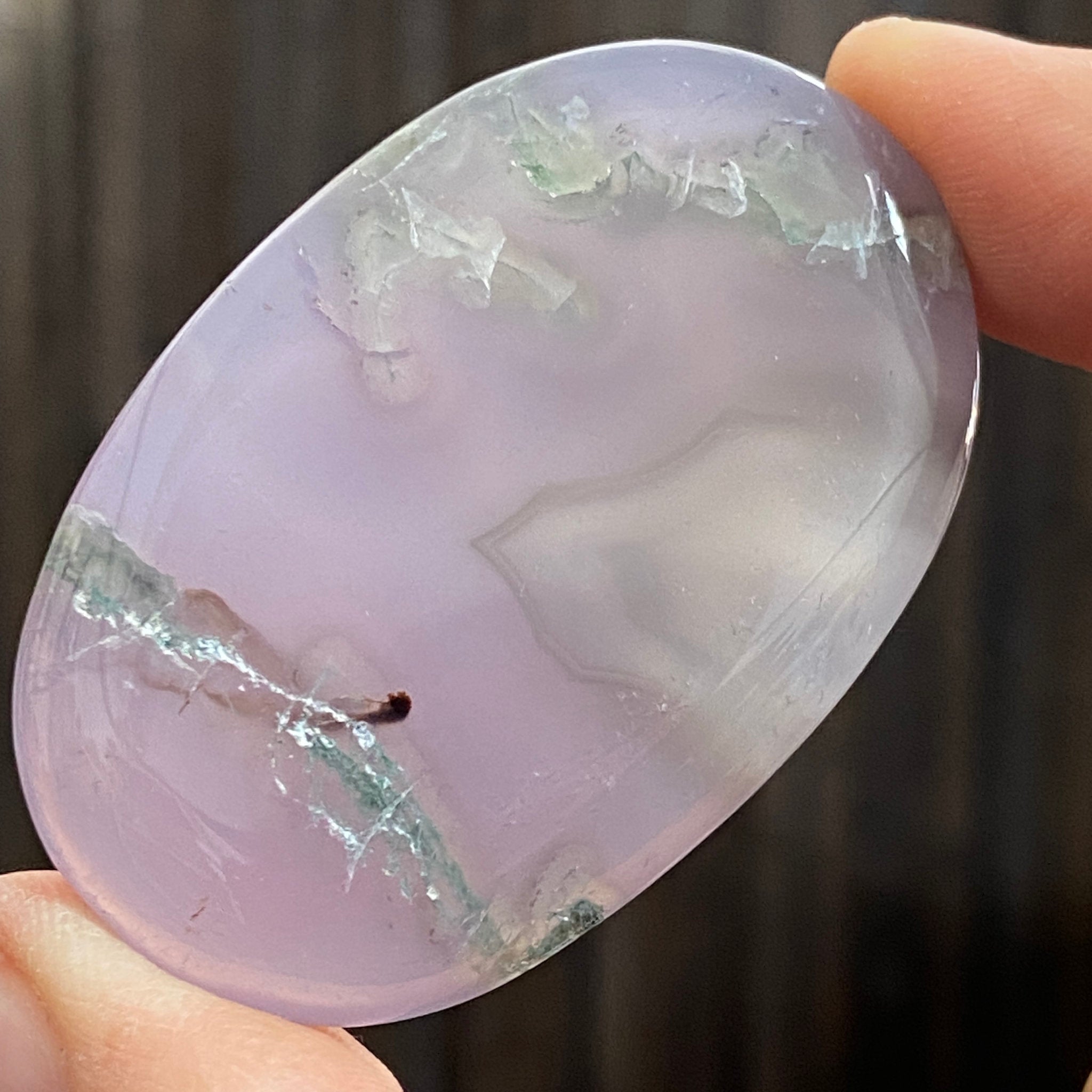 Purple Moss Agate Palmstone - Indonesia