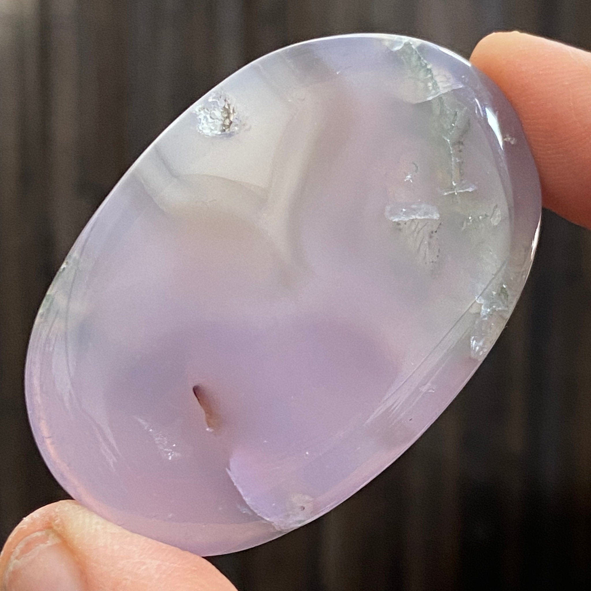 Purple Moss Agate Palmstone - Indonesia