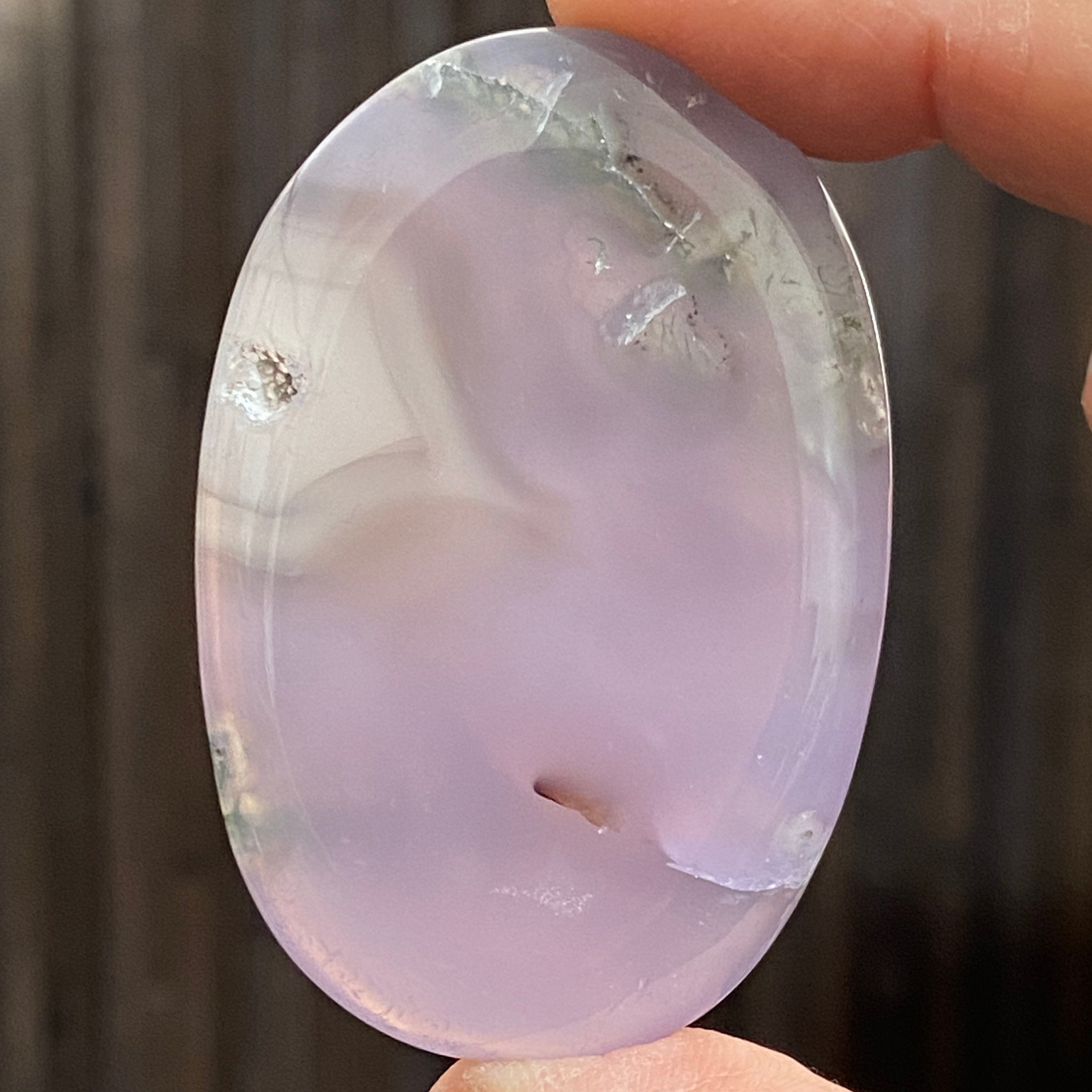 Purple Moss Agate Palmstone - Indonesia
