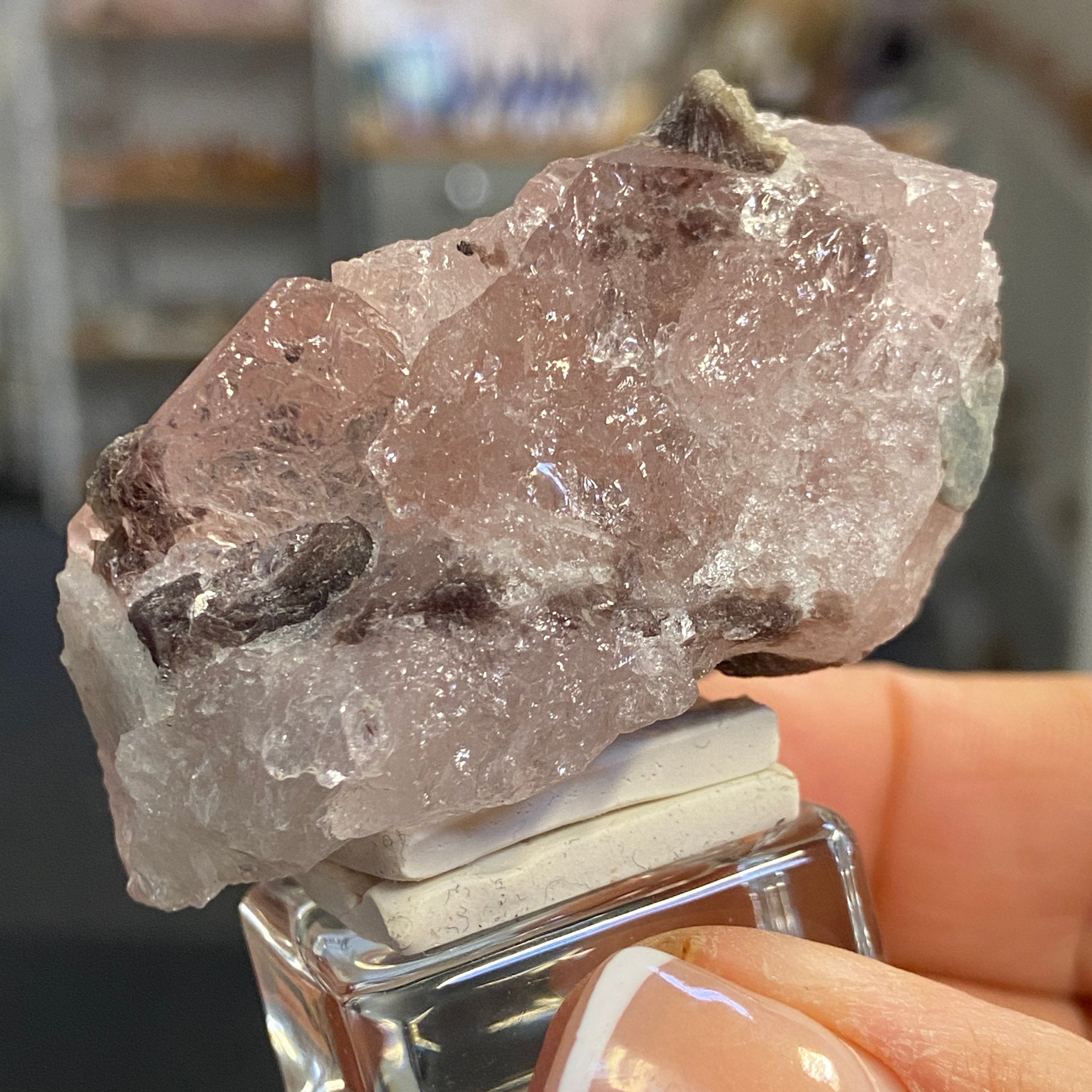 Morganite – Natural Beryl Crystal Cluster – Brazil