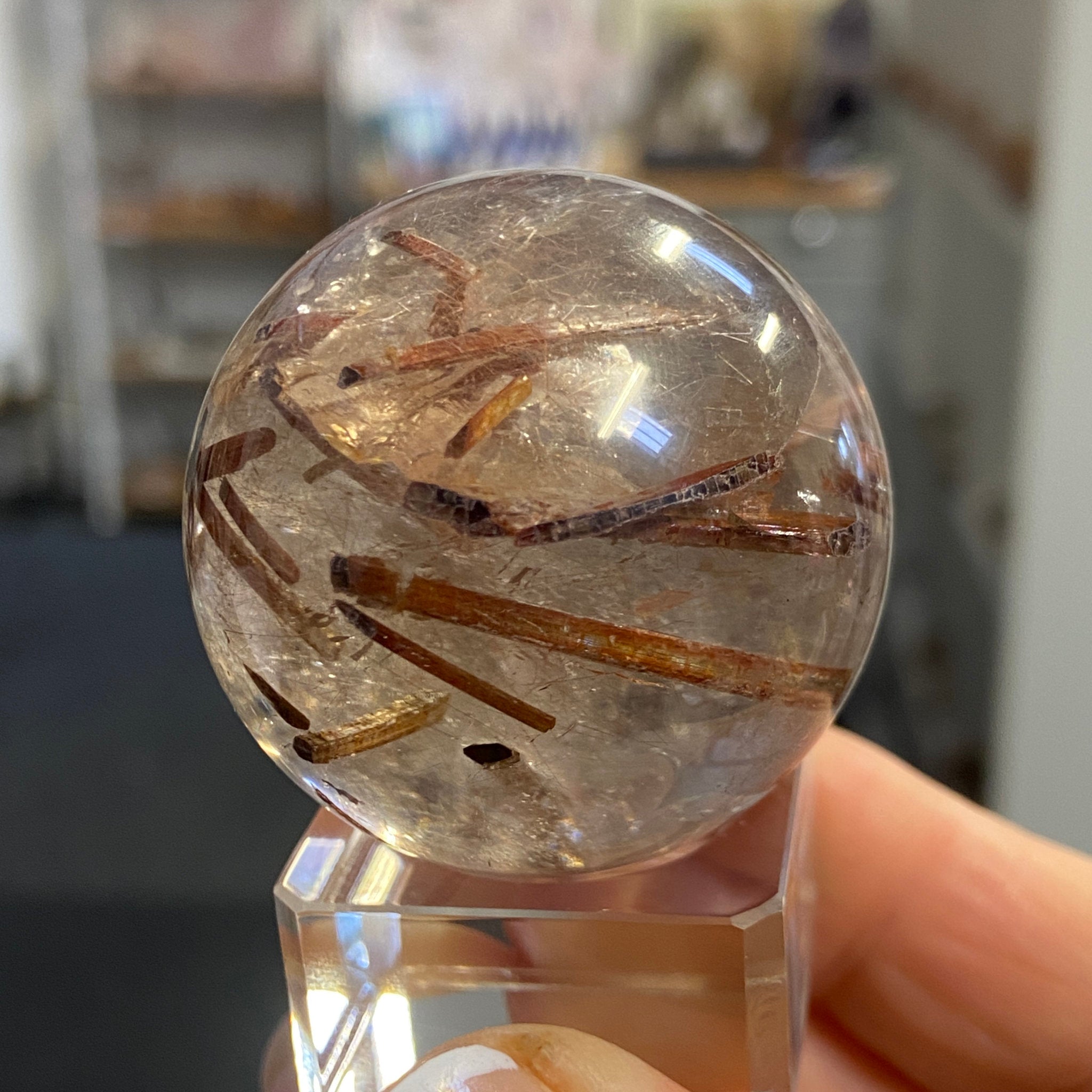 Smoky Rutilated Quartz Sphere – Brazil