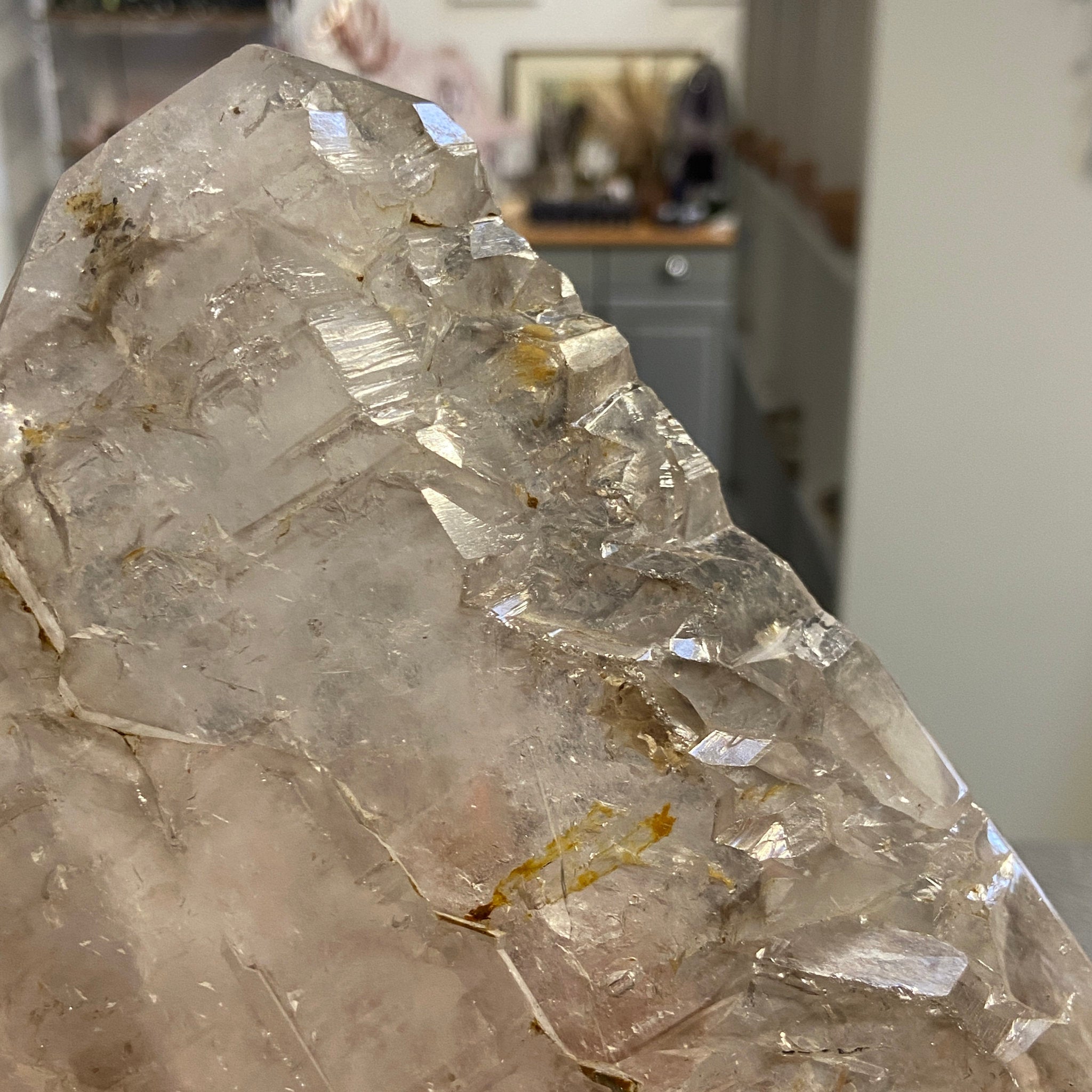 Smoky Quartz Elestial with Enhydros – Brazil