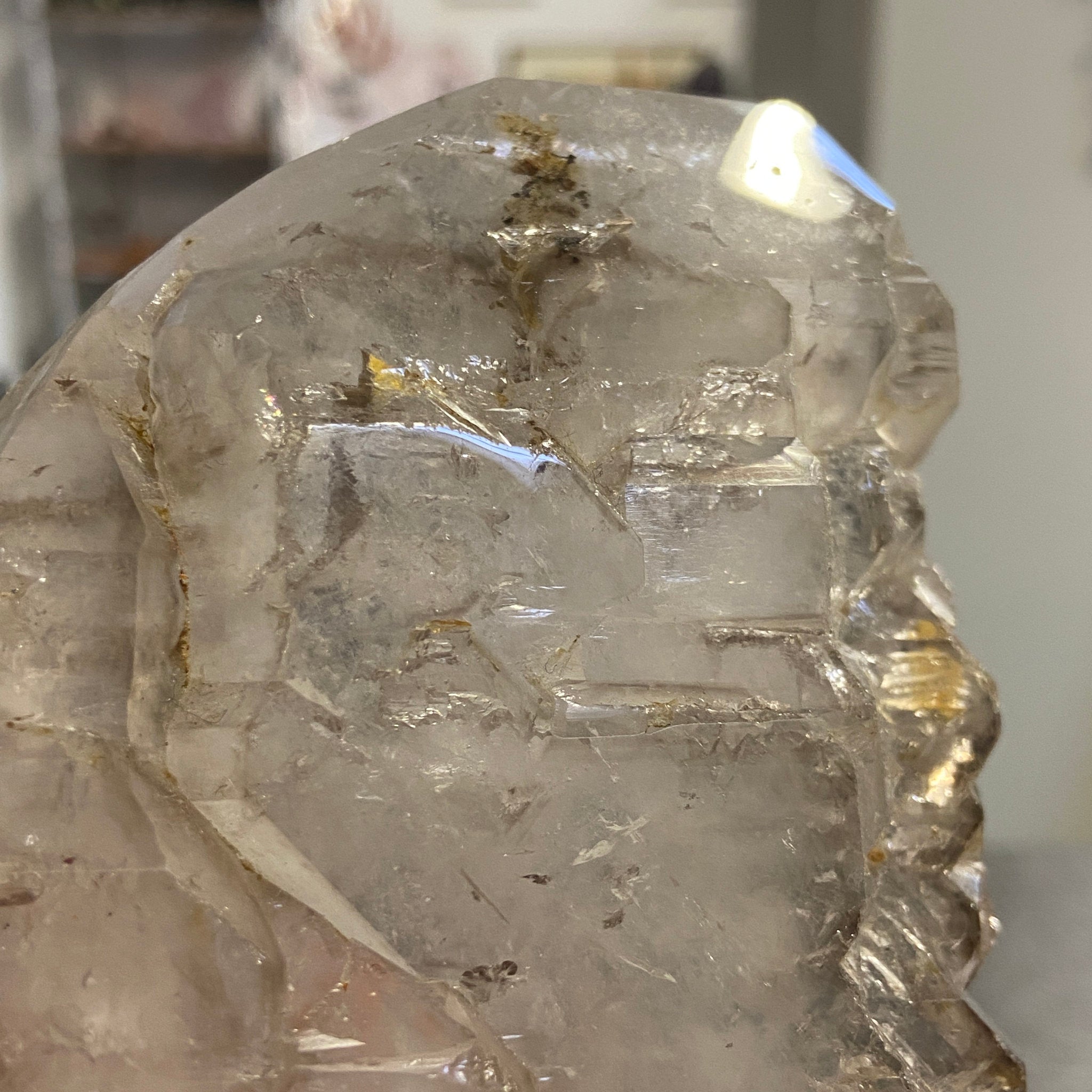 Smoky Quartz Elestial with Enhydros – Brazil