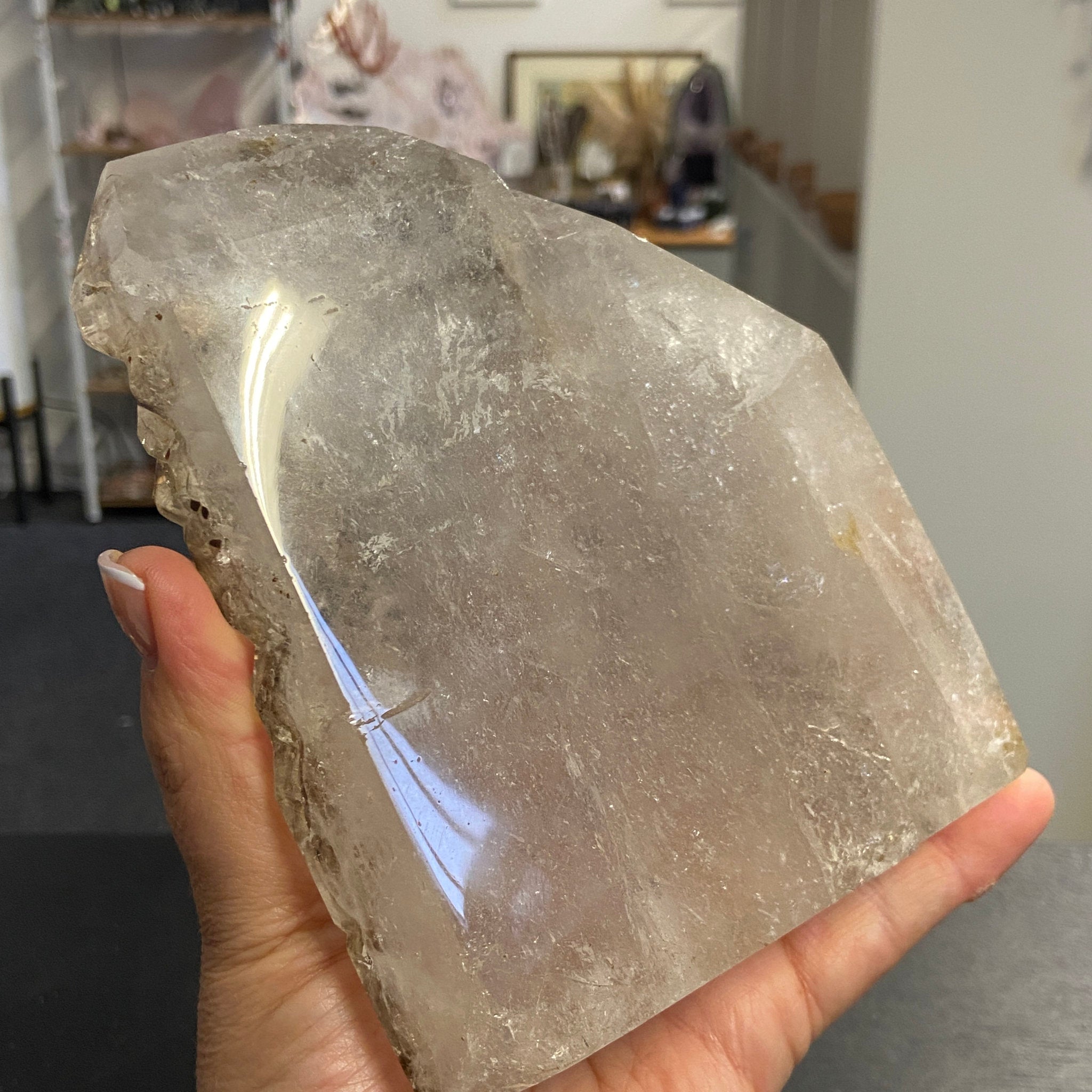 Smoky Quartz Elestial with Enhydros – Brazil