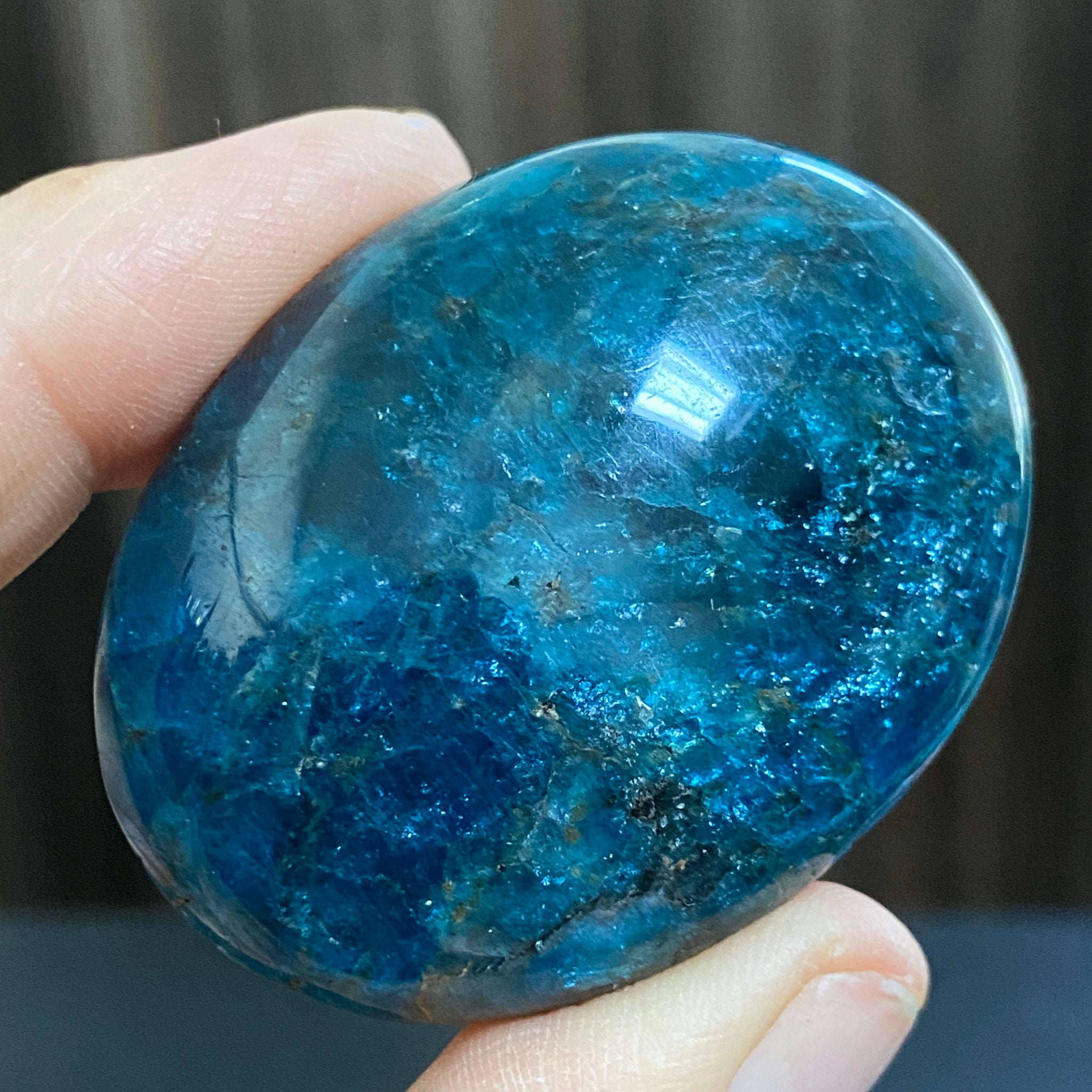 Deep Dark Blue Apatite Palmstone