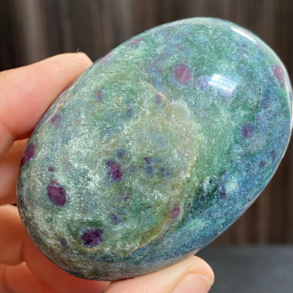 Ruby Kyanite and Green Fuchsite Palmstone