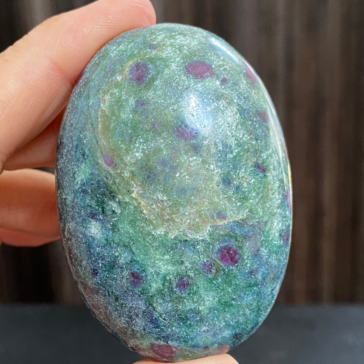 Ruby Kyanite and Green Fuchsite Palmstone