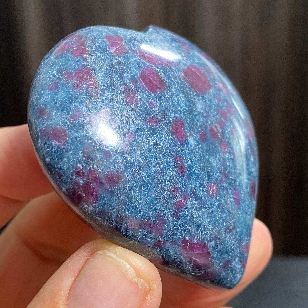 UV Reactive Ruby and Blue Kyanite Heart