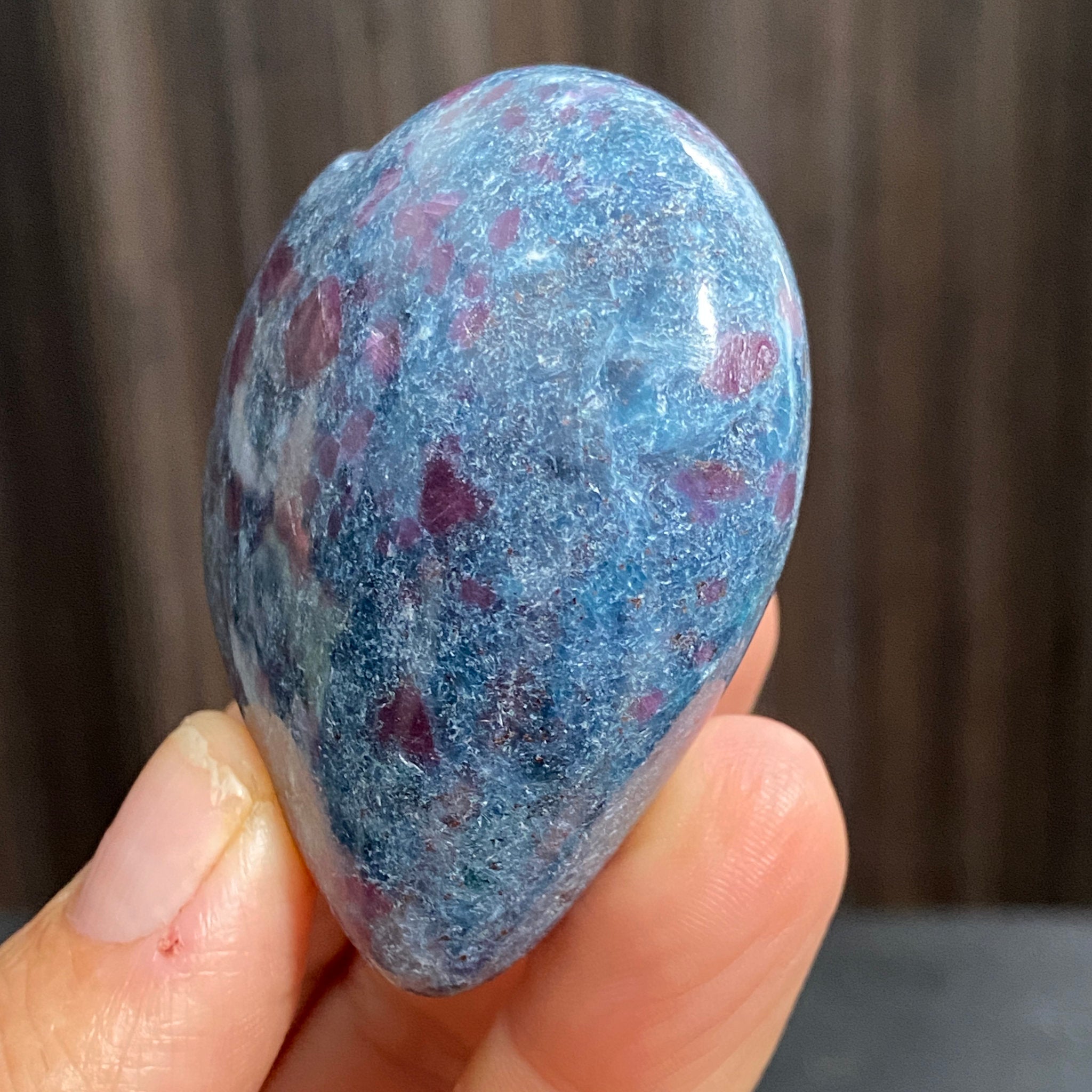 UV Reactive Ruby and Blue Kyanite Heart