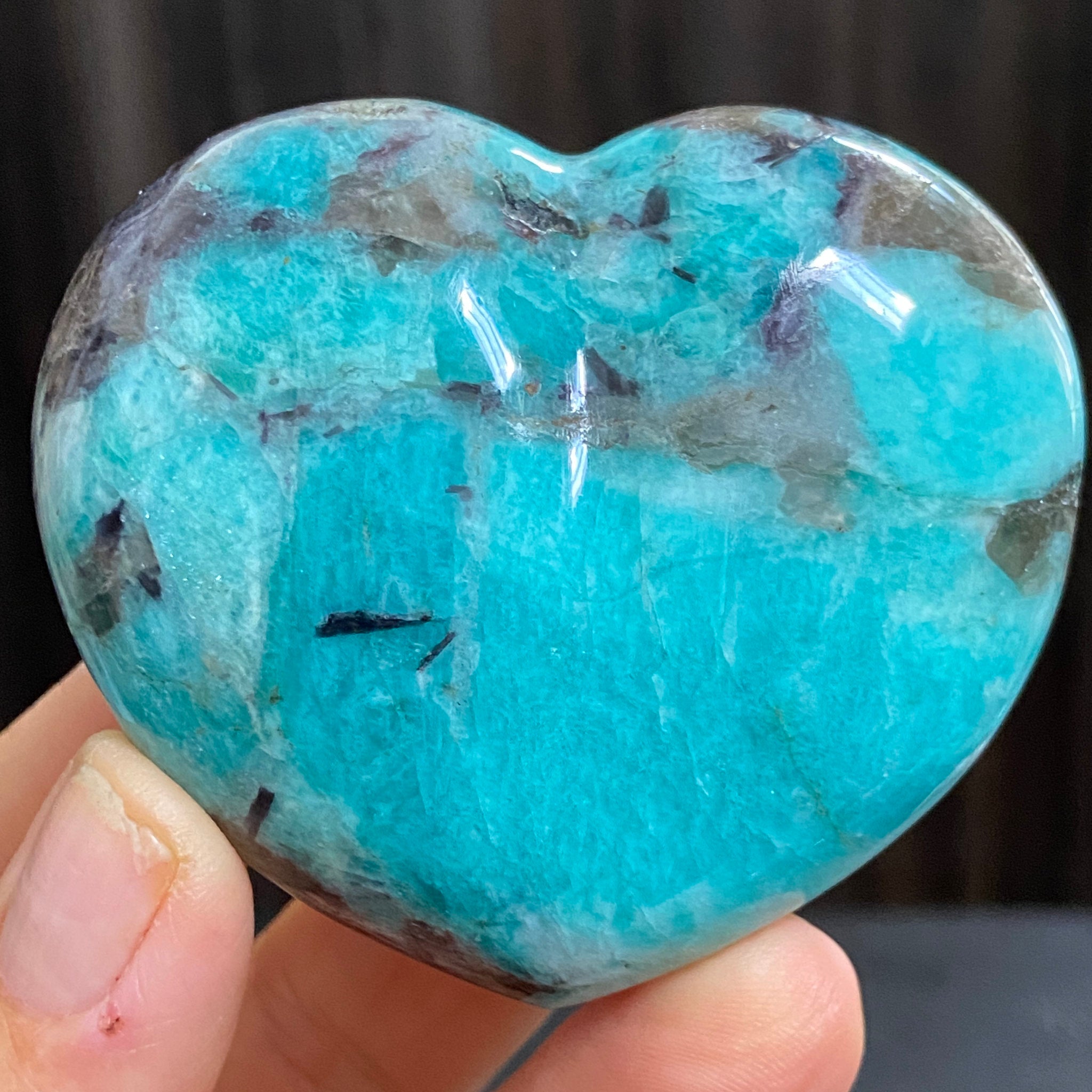 Amazonite & Smoky Quartz Heart – Madagascar