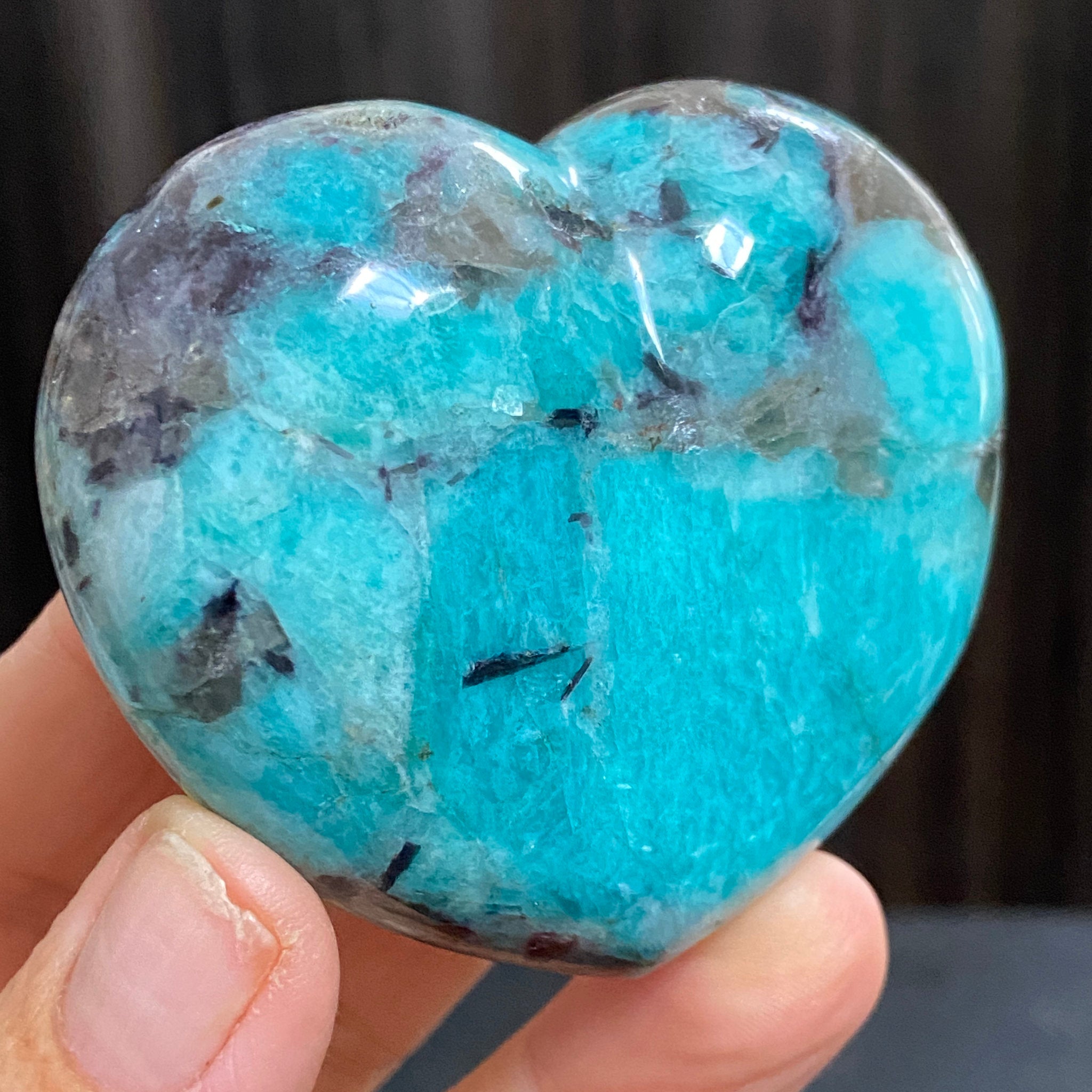 Amazonite & Smoky Quartz Heart – Madagascar