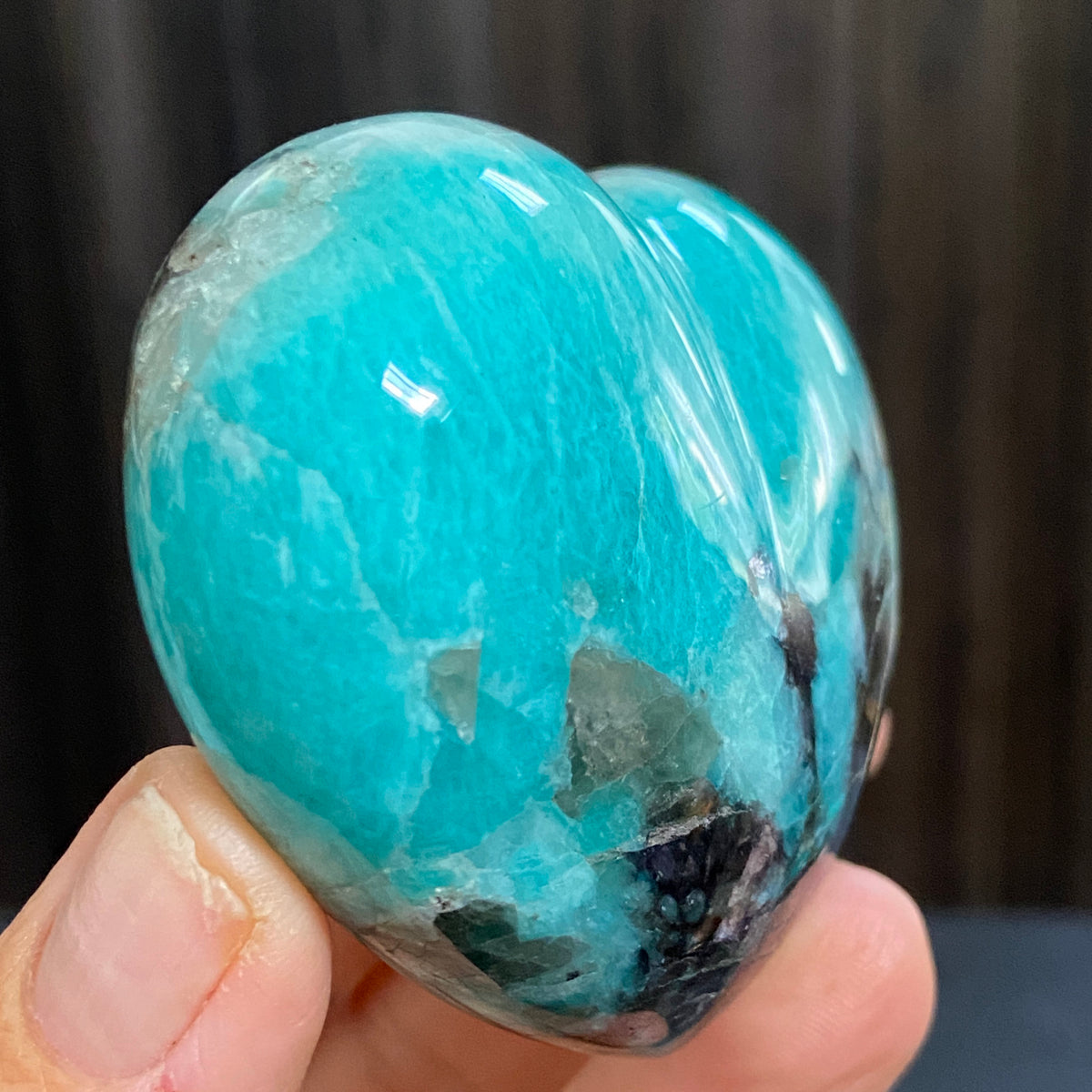 Amazonite & Smoky Quartz Heart – Madagascar