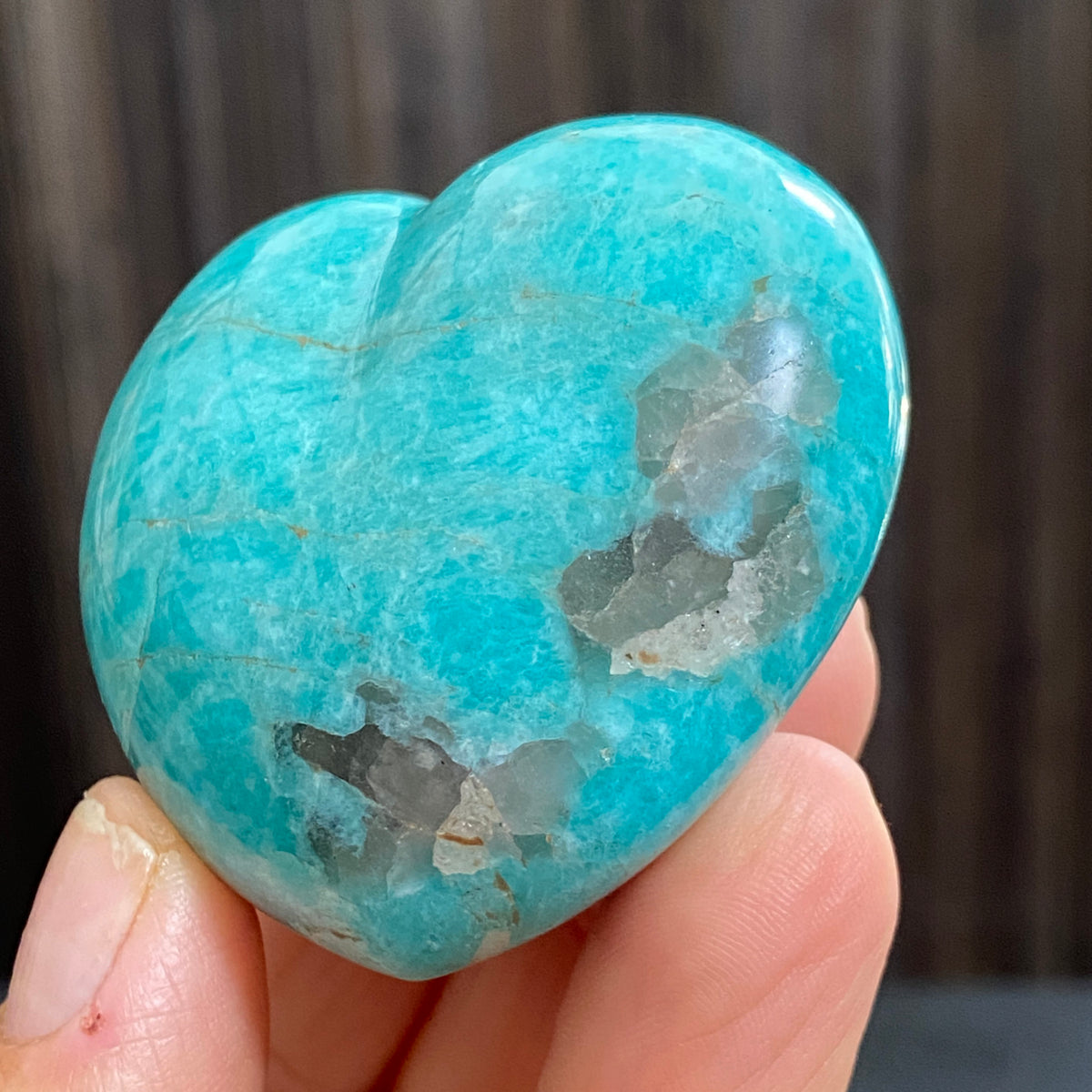 Amazonite & Smoky Quartz Heart – Madagascar