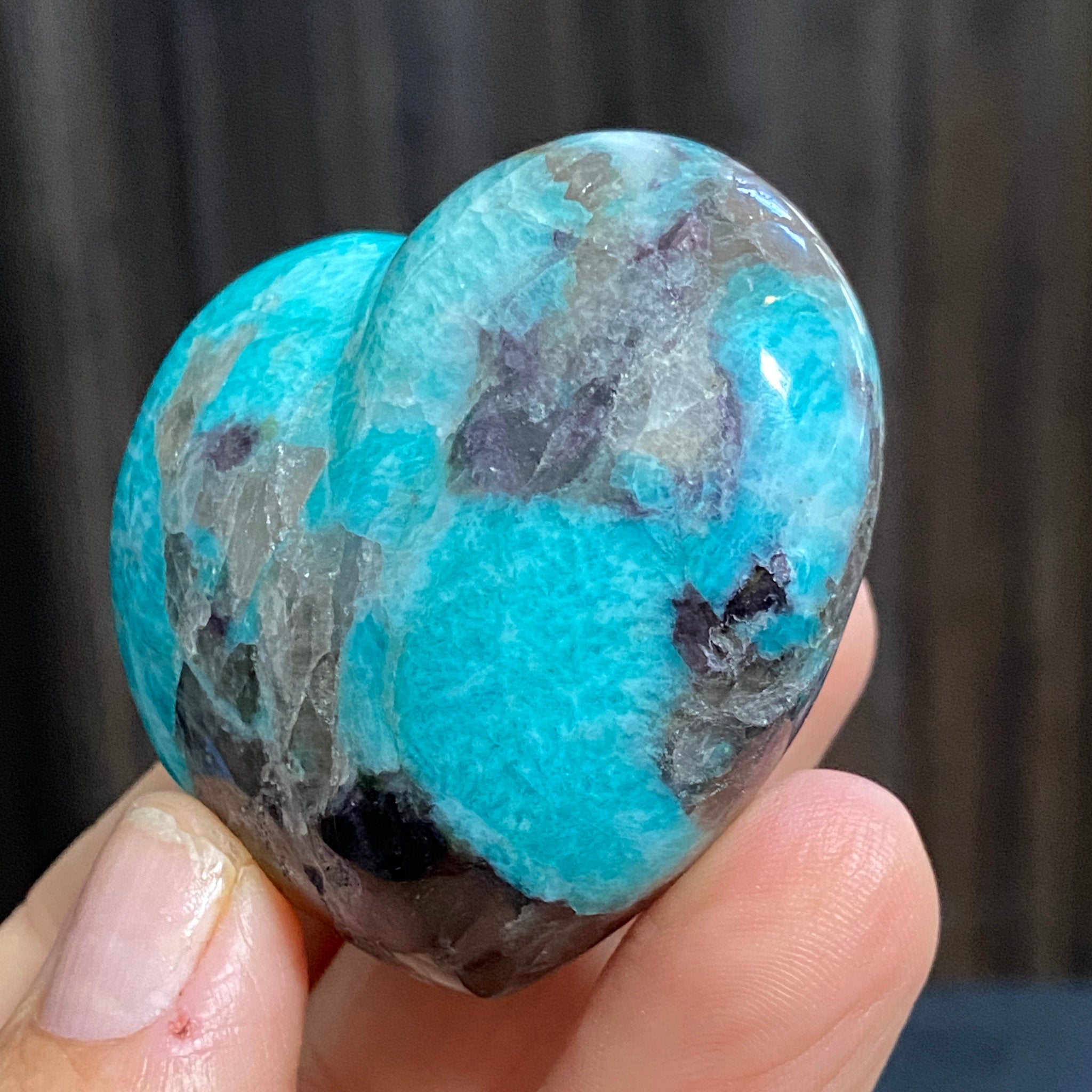 Amazonite & Smoky Quartz Heart – Madagascar