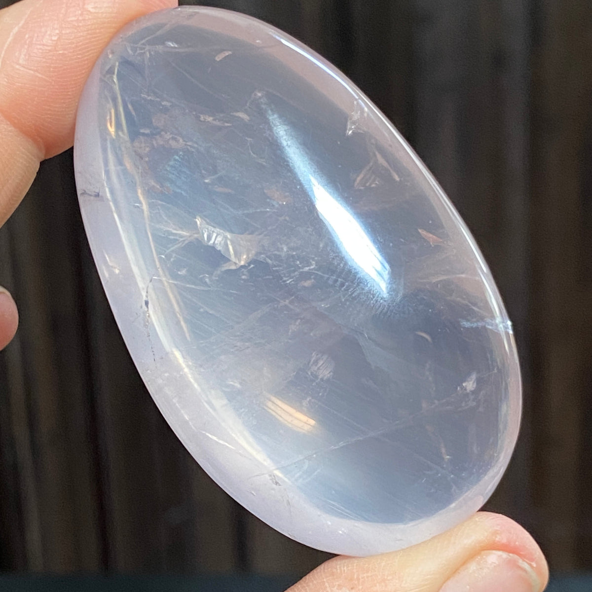 Mozambique Rose Quartz Palmstone with Single-Ray Asterism