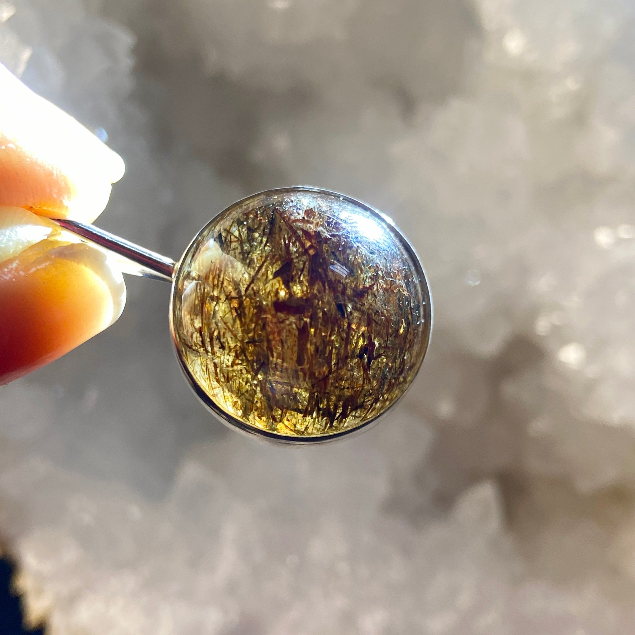 Rutilated Quartz Spinner Pendant - Bespoke by Song of the Sea