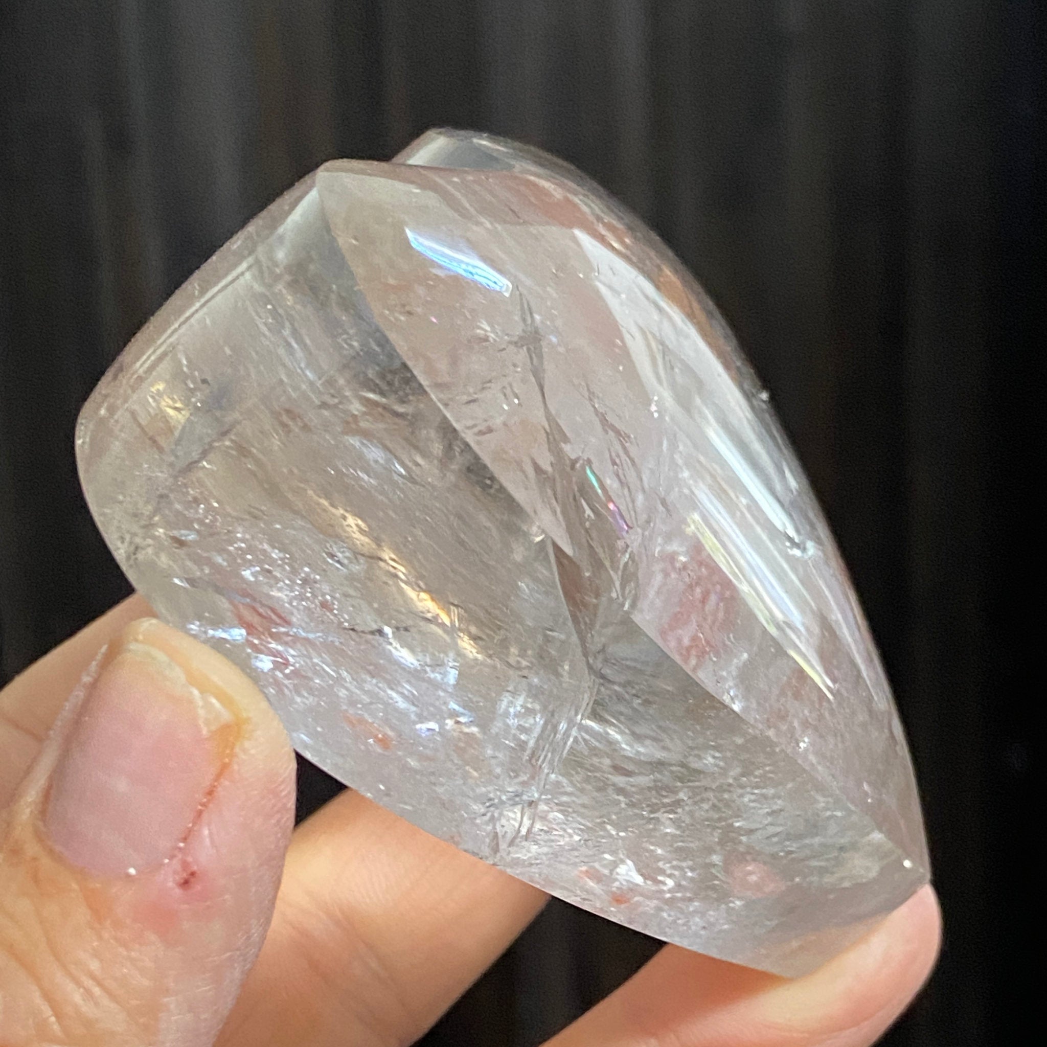 Large Brazilian Quartz Heart with Red Hematite