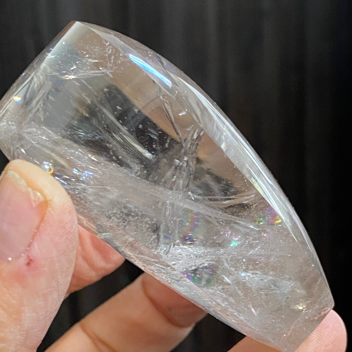 Large Brazilian Quartz Heart with Red Hematite