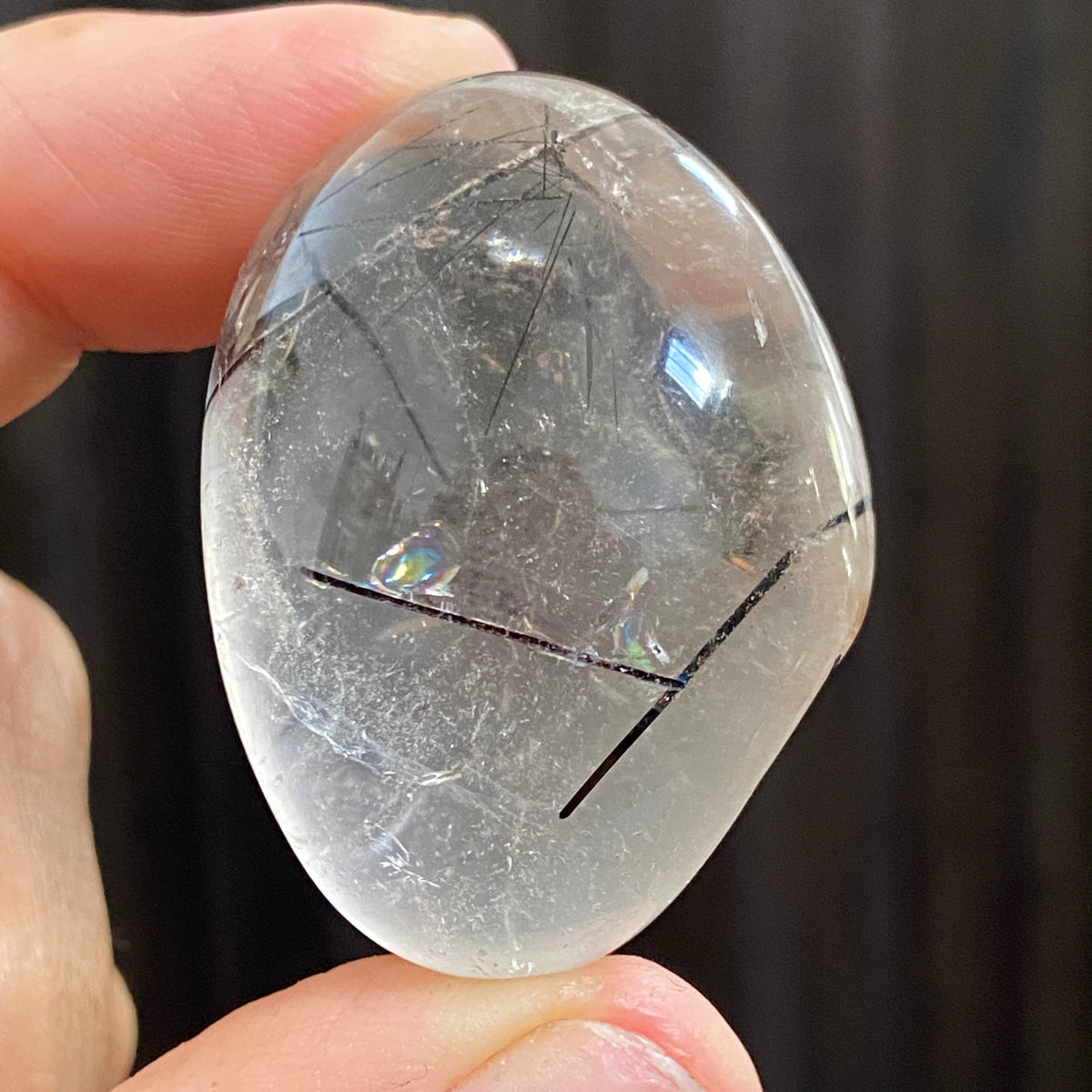 Black Tourmaline in Clear Quartz Freeform