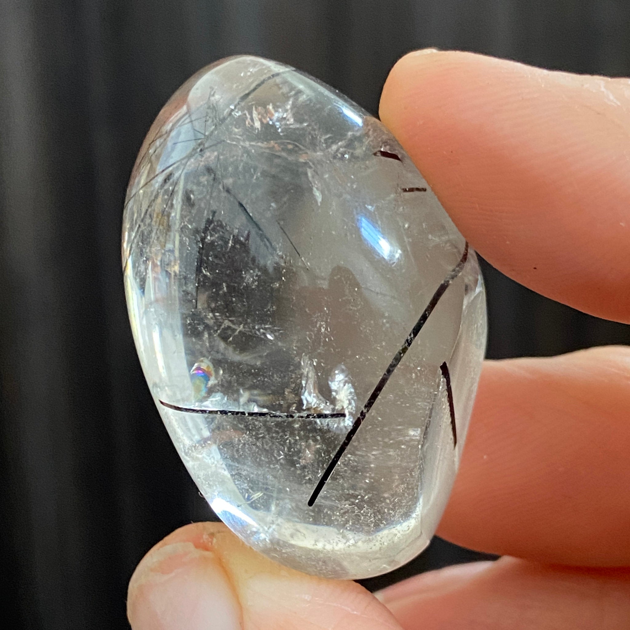 Black Tourmaline in Clear Quartz Freeform