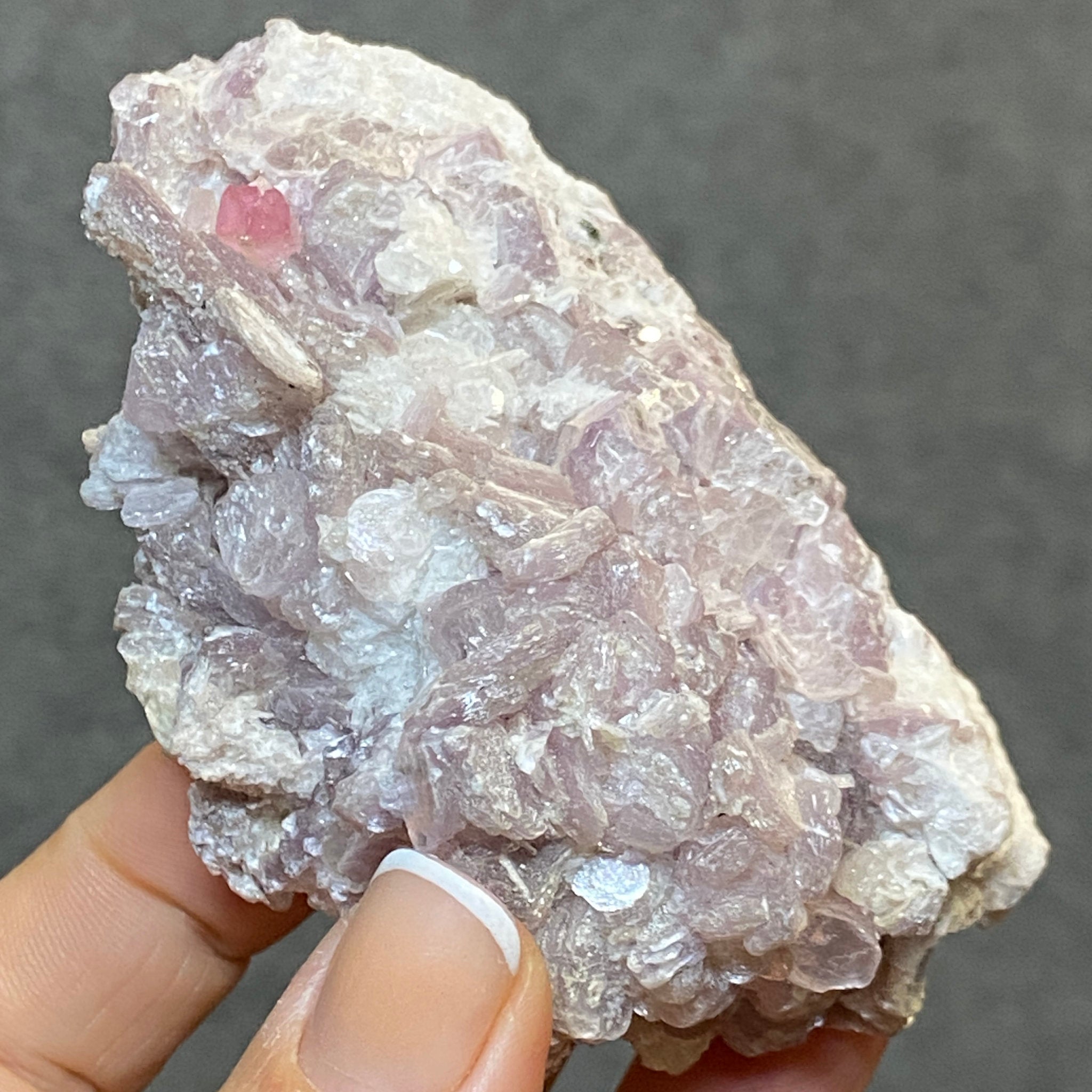 Pink Tourmaline on Lepidolite and Muscovite – Brazil