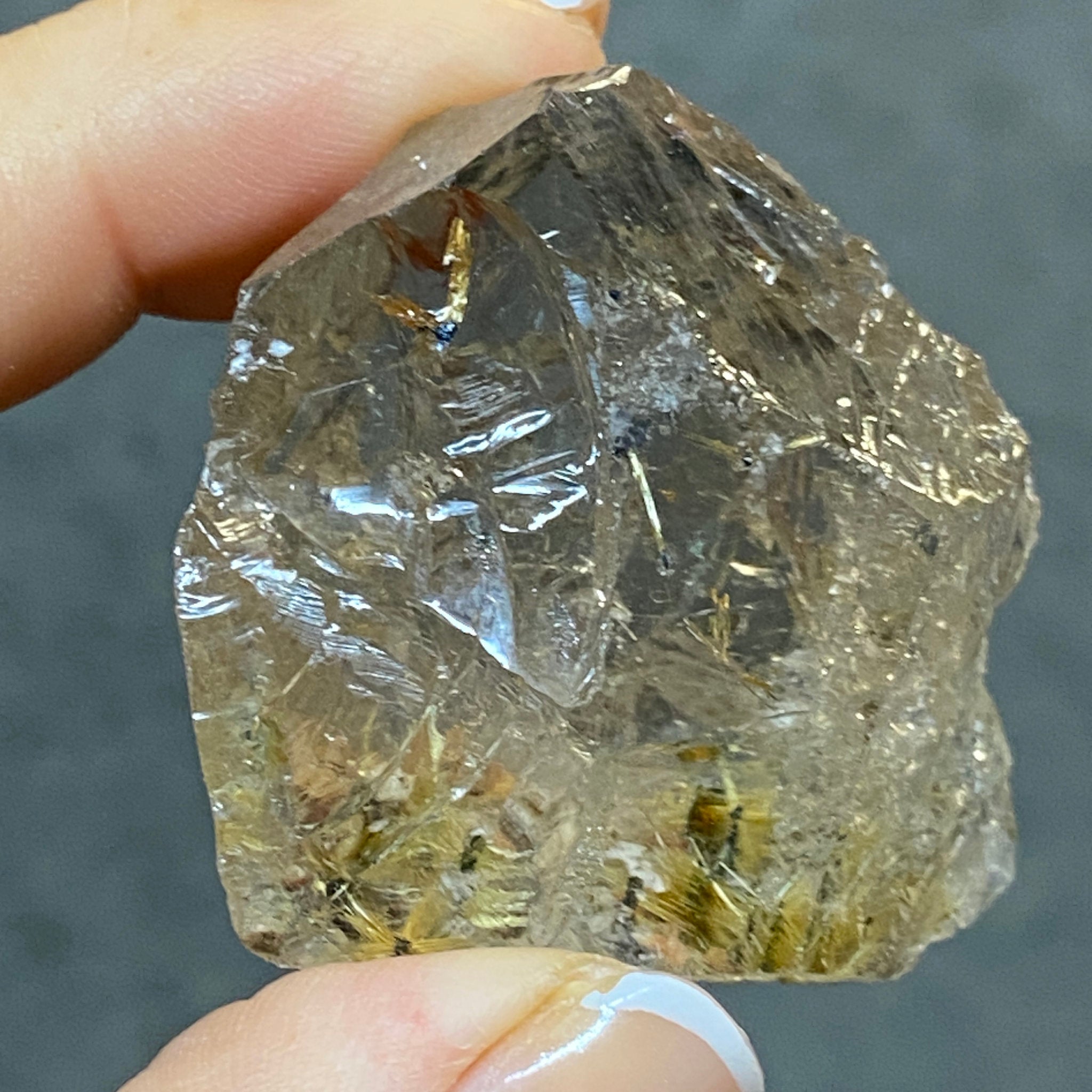 Smoky Quartz with Golden Rutile – Brazil