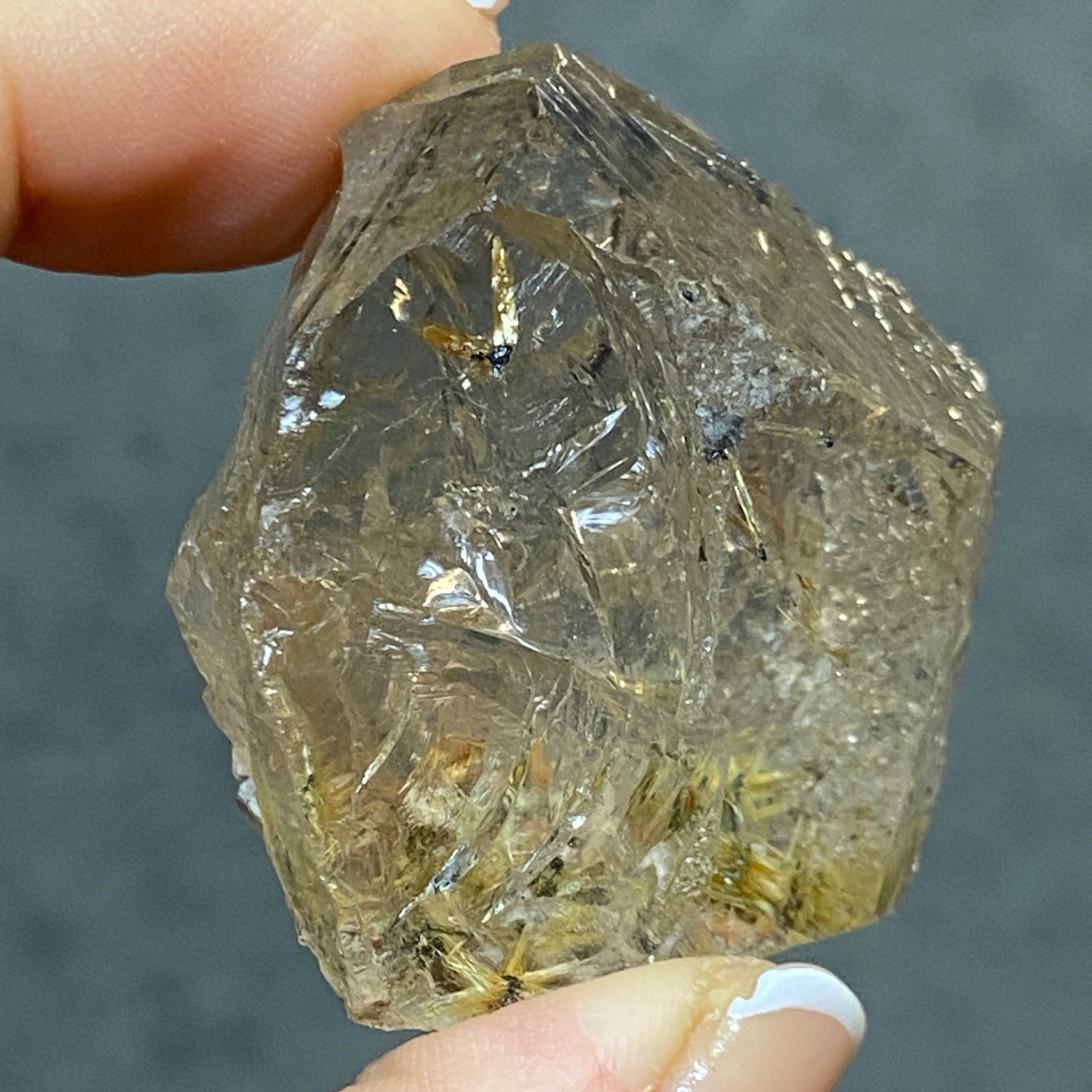 Smoky Quartz with Golden Rutile – Brazil