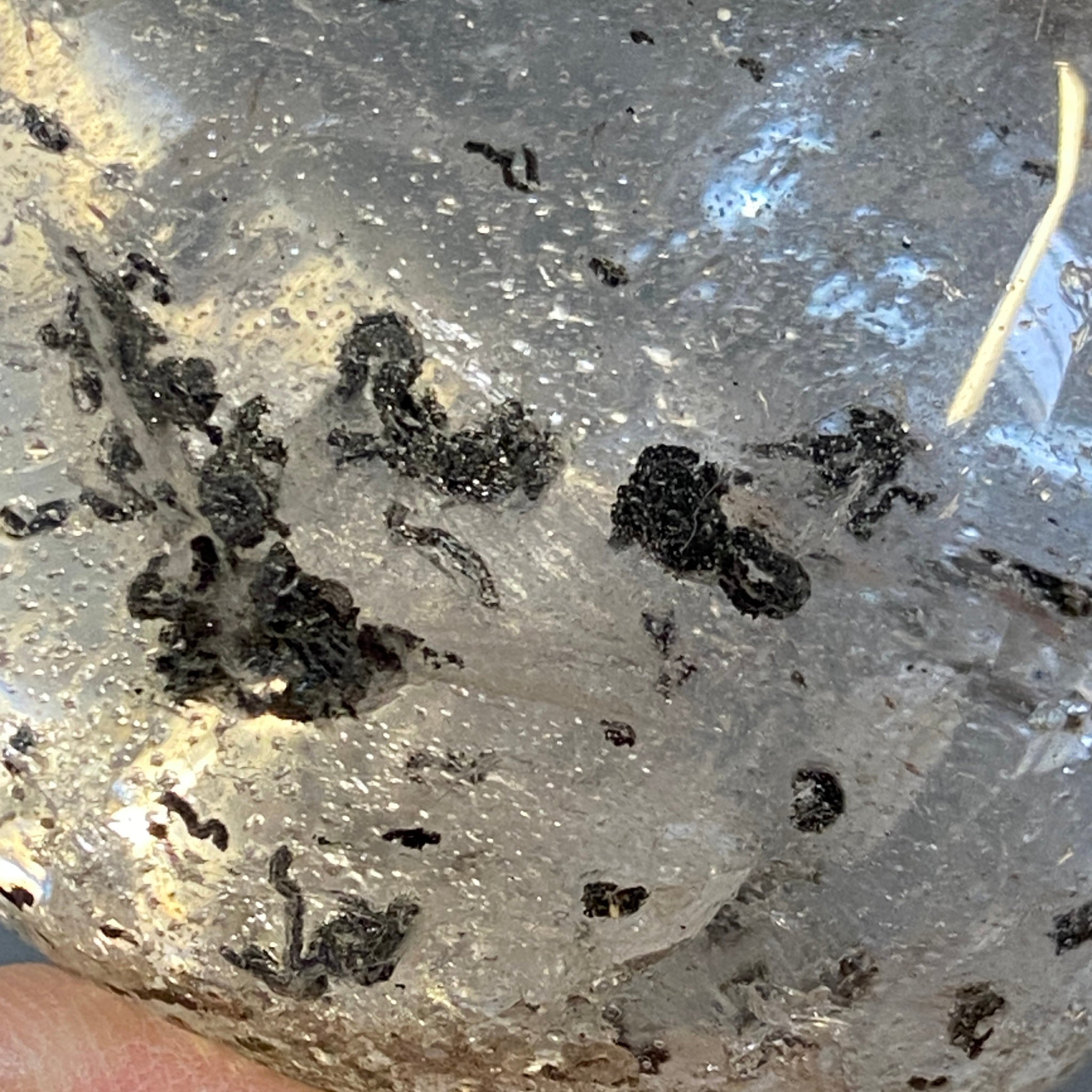 Clear Quartz with Black Chlorite Inclusions – Brazil