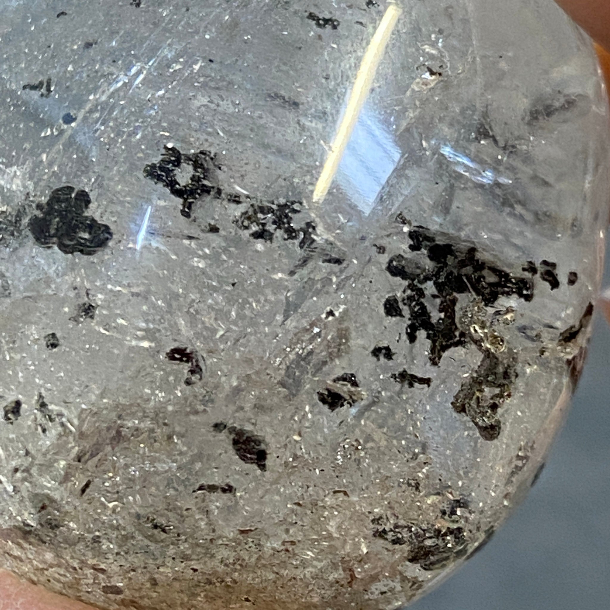 Clear Quartz with Black Chlorite Inclusions – Brazil