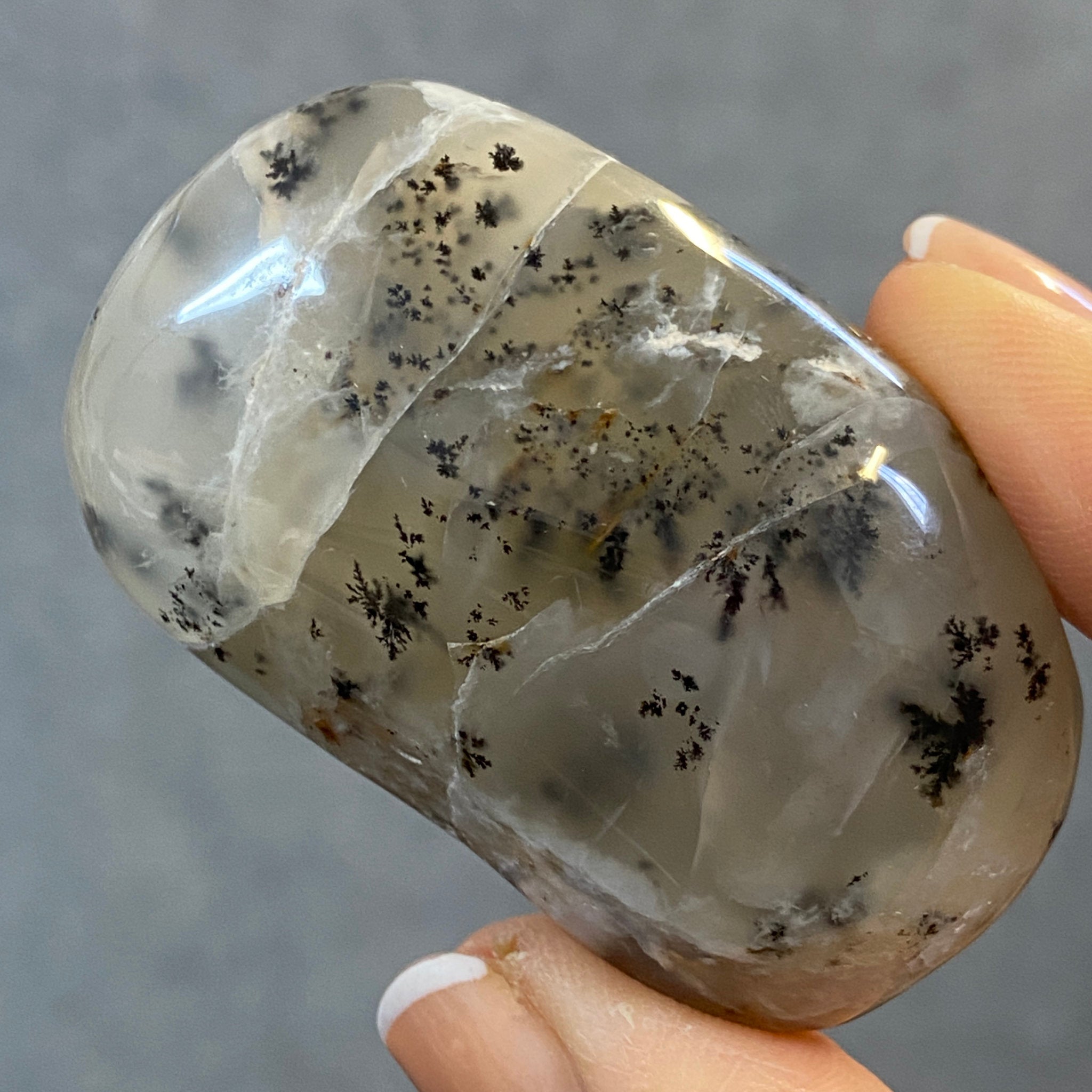 Merlinite Palmstone - Dendritic Agate - Madagascar