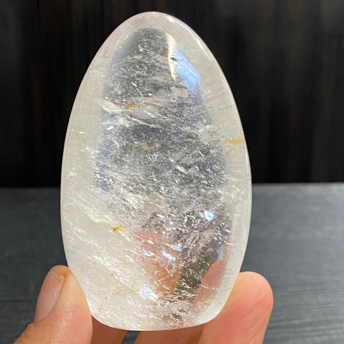 Clear Quartz Freeform with Golden Healer Inclusions – Madagascar