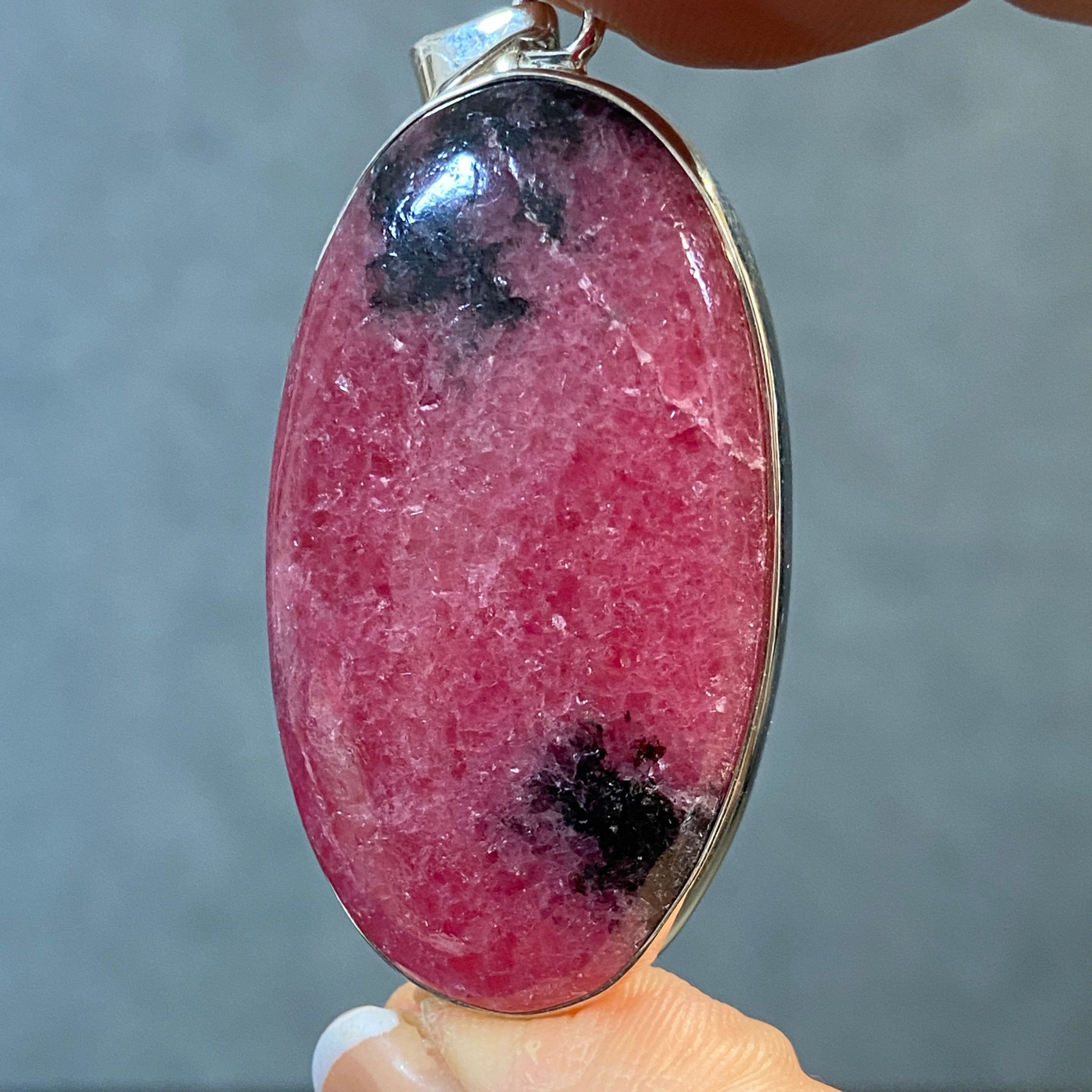 Rhodonite Pendant in Sterling Silver