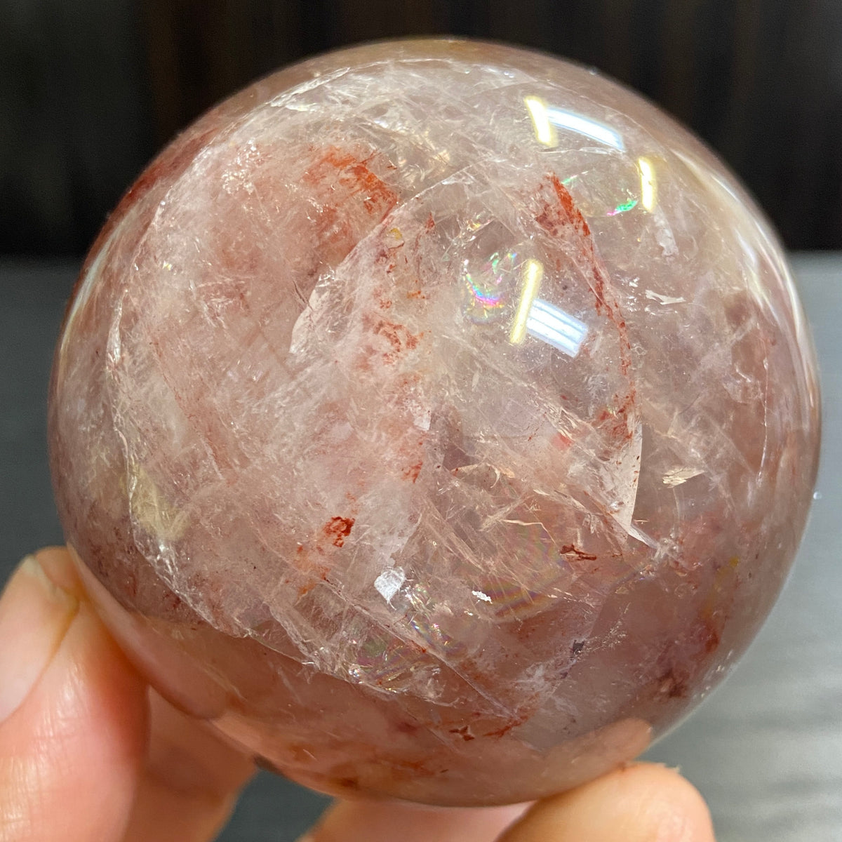 Hematite Included Quartz Sphere – Madagascar
