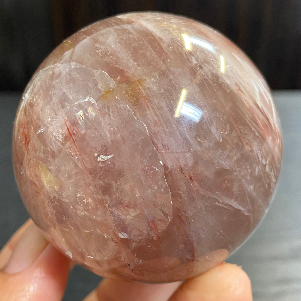 Hematite Included Quartz Sphere – Madagascar