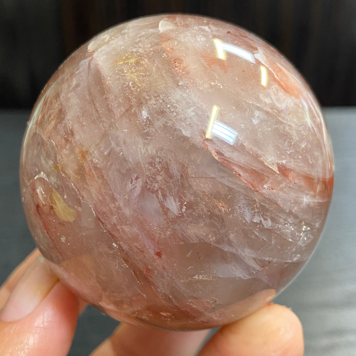 Hematite Included Quartz Sphere – Madagascar
