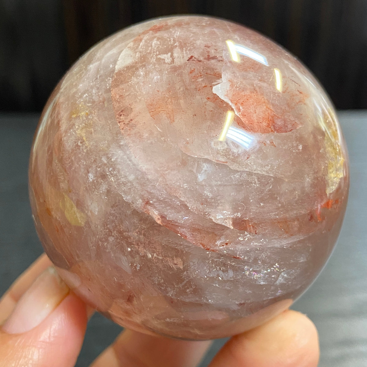 Hematite Included Quartz Sphere – Madagascar