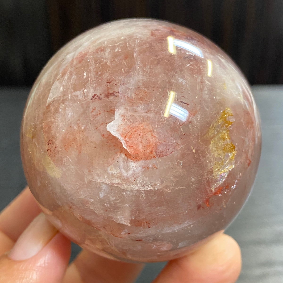 Hematite Included Quartz Sphere – Madagascar