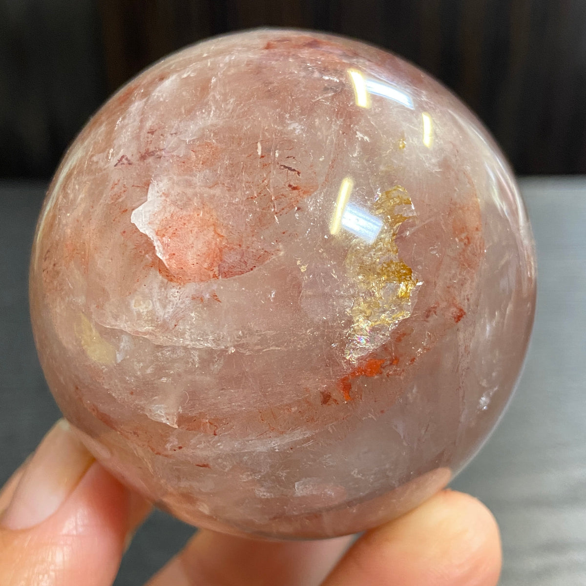Hematite Included Quartz Sphere – Madagascar