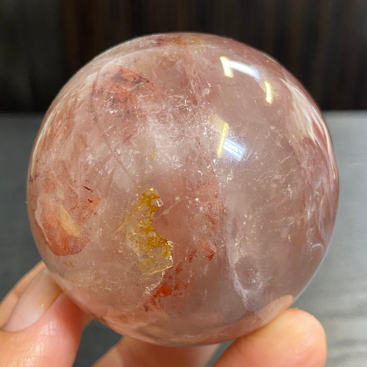 Hematite Included Quartz Sphere – Madagascar