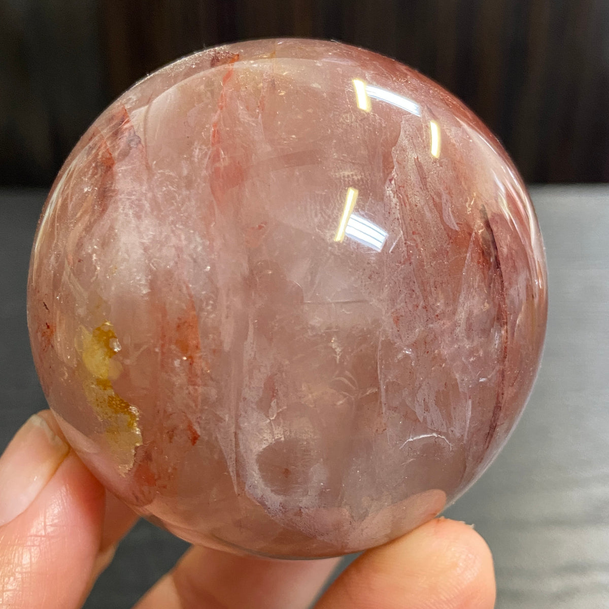 Hematite Included Quartz Sphere – Madagascar