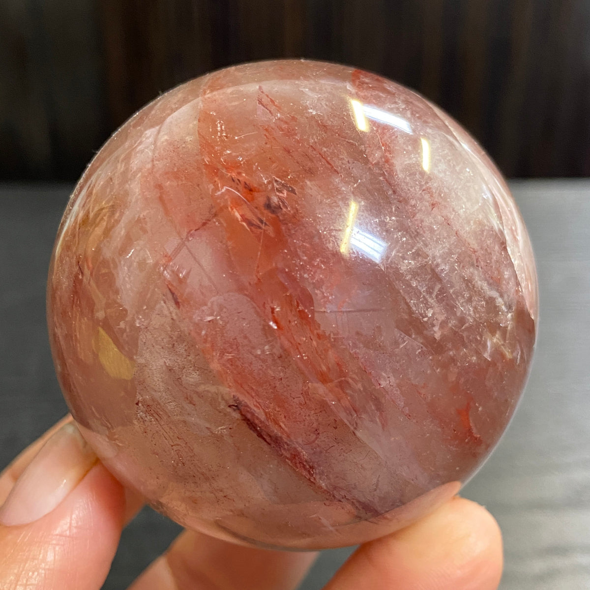 Hematite Included Quartz Sphere – Madagascar