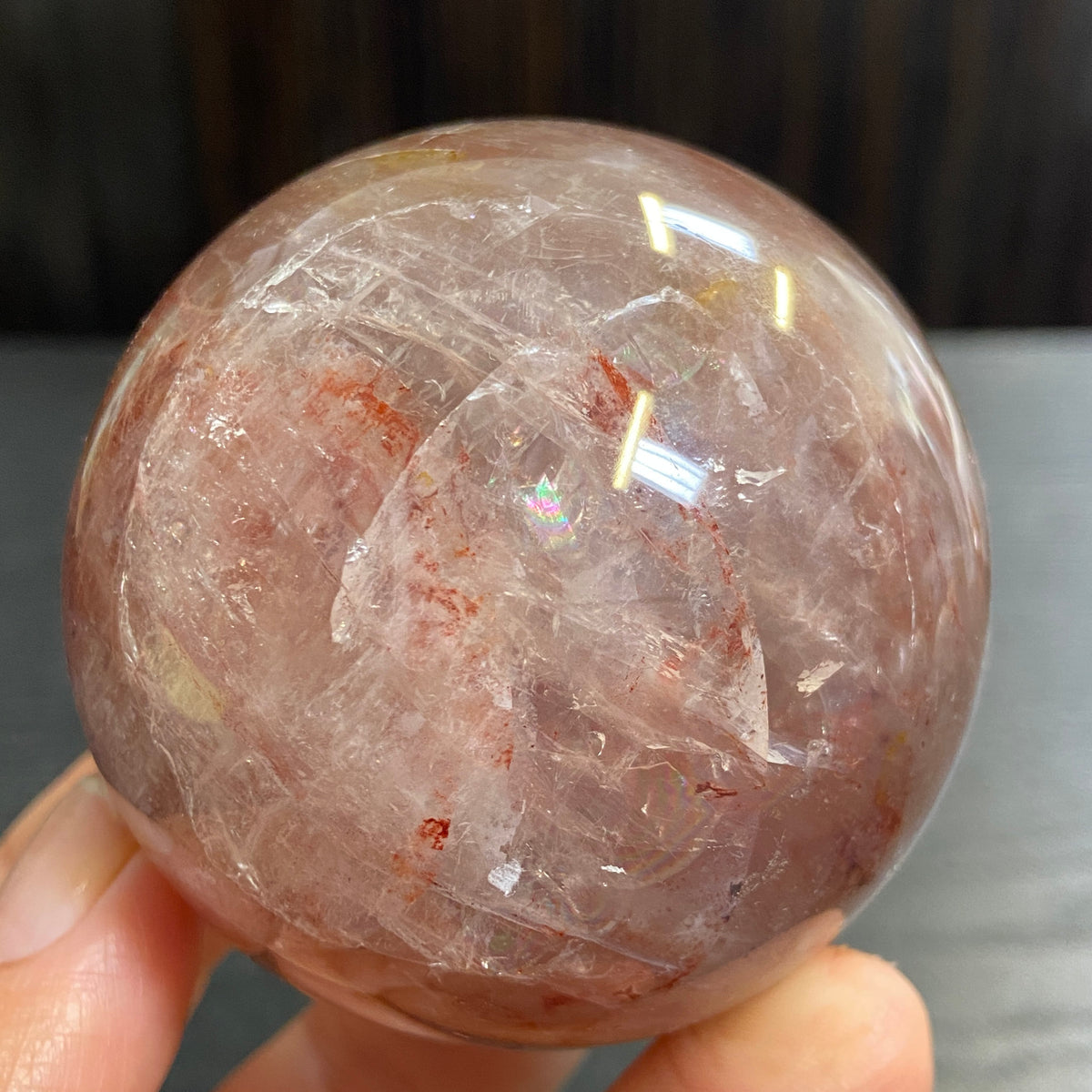 Hematite Included Quartz Sphere – Madagascar