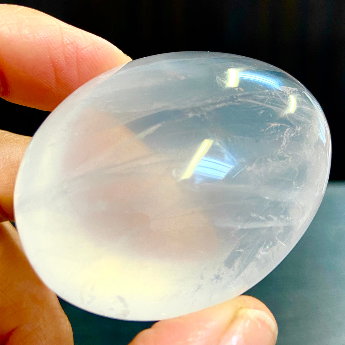 Girasol Quartz Palmstone – Madagascar